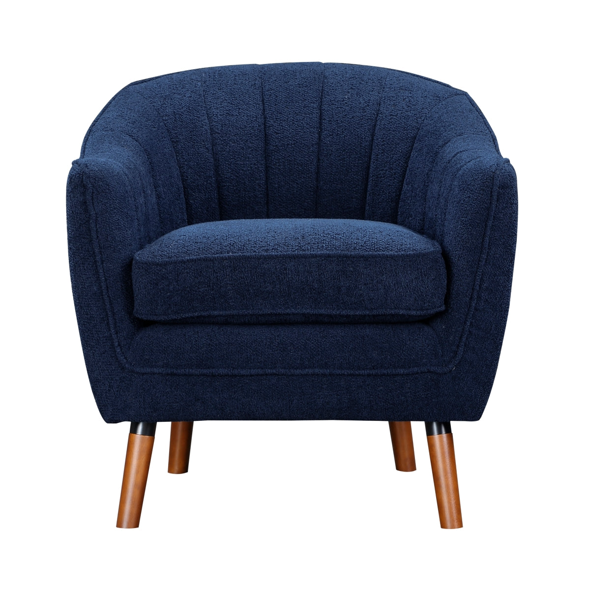 Blue MAZ Cutler Collection accent chair with sleek design and plush upholstery, ideal for modern living rooms.