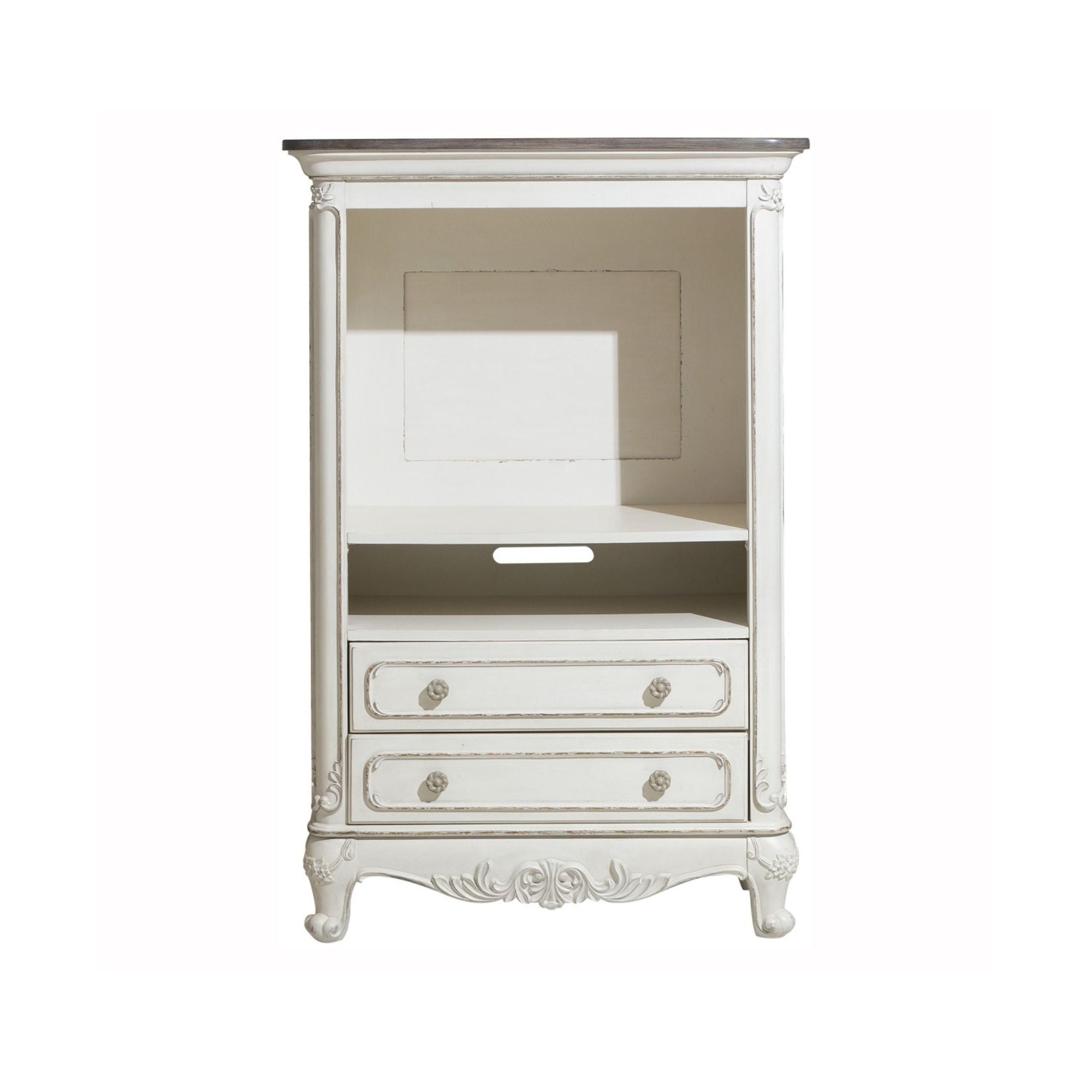 MAZ Cinderella Two-Tone Armoire with elegant wood finish and spacious storage, featuring classic design and durable construction.