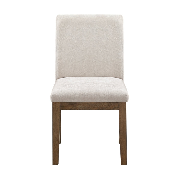 Front view of the MAZ Matisse Collection extension leaf dining room set with wooden table and matching chairs.