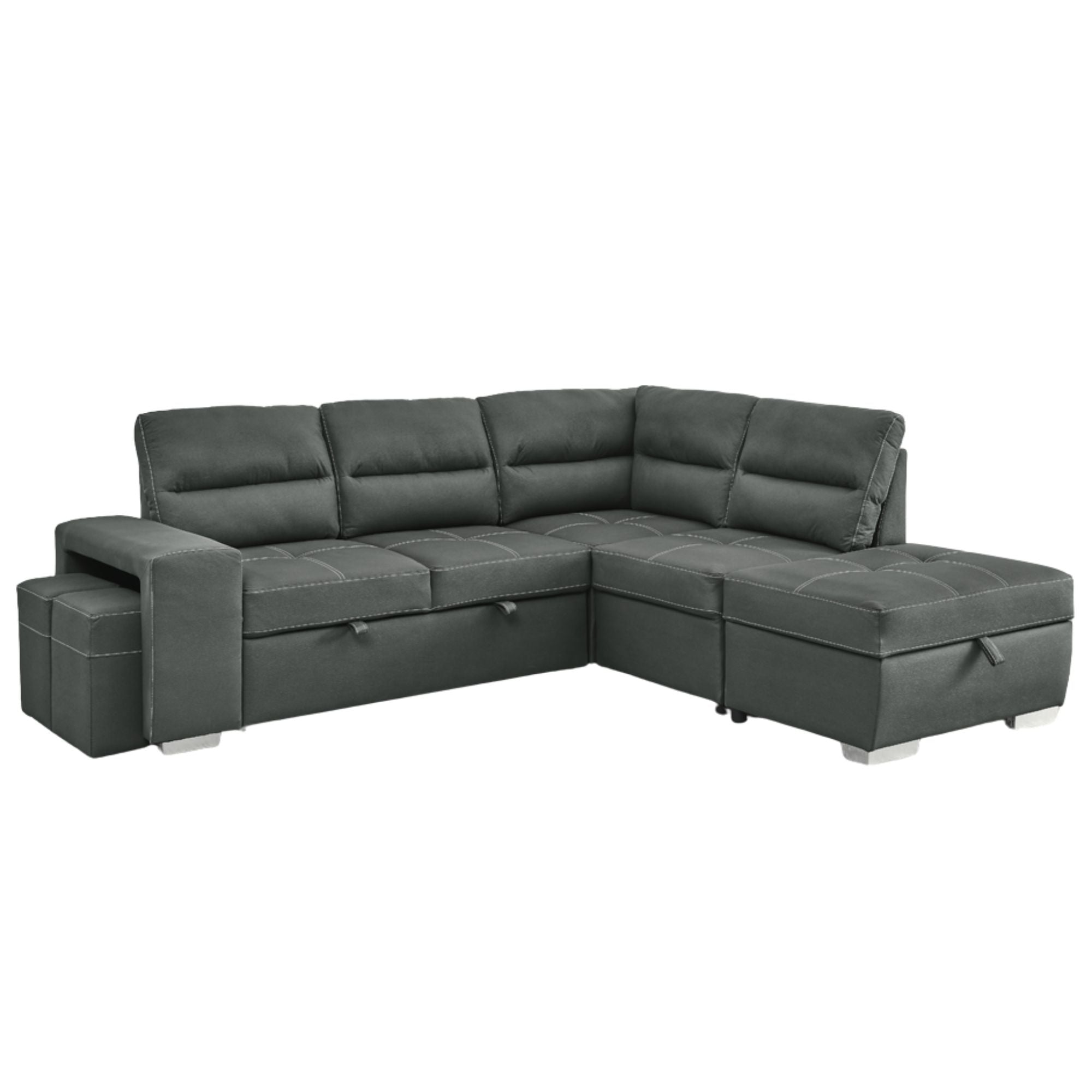T.T.F sectional sofa pull-out section with plush cushions and modern design, ideal for living room seating.