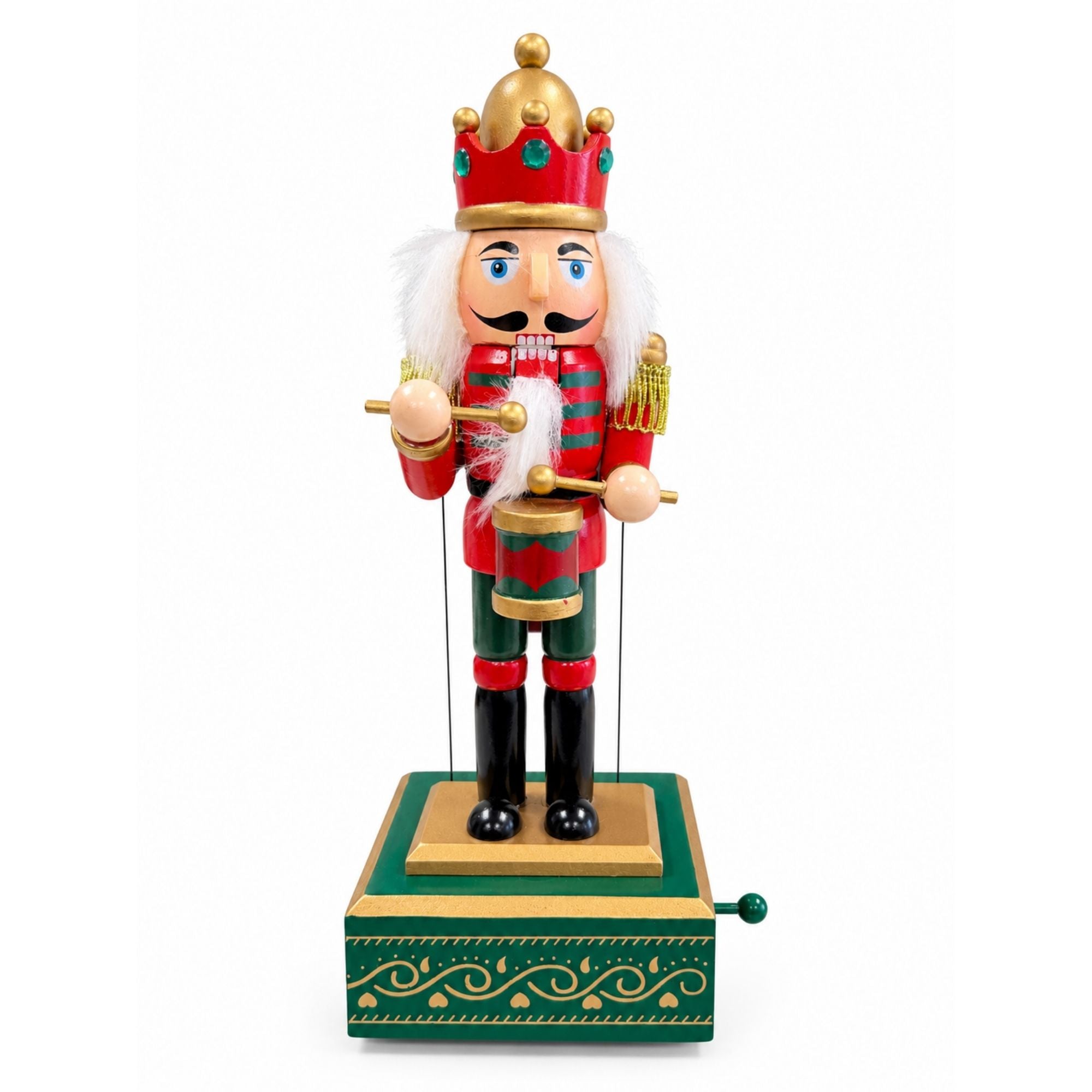 Red Christmas drummer nutcracker music box with festive uniform and drum by CastleUp Experience Centre