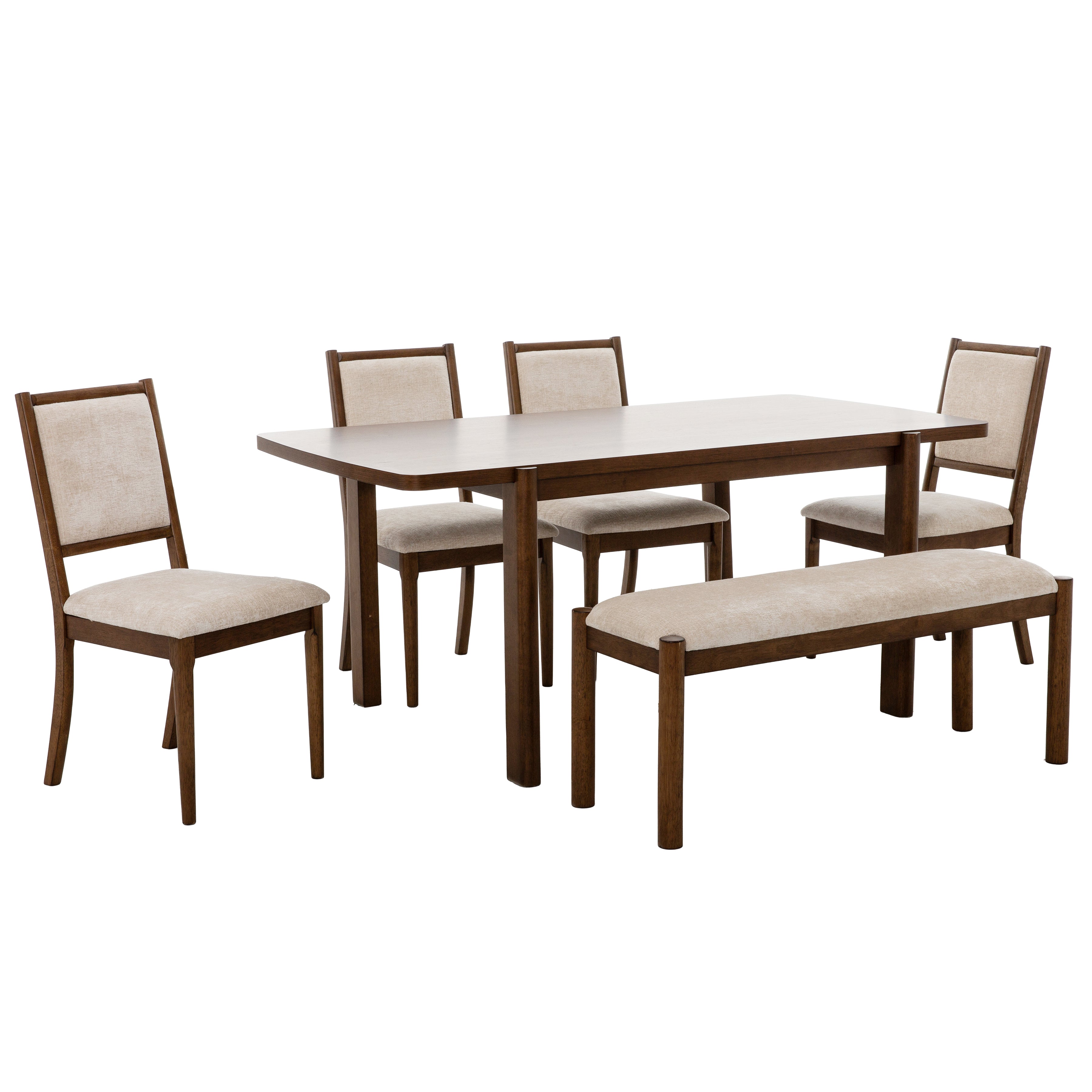 Arden 6-Piece Dining Set with Bench
