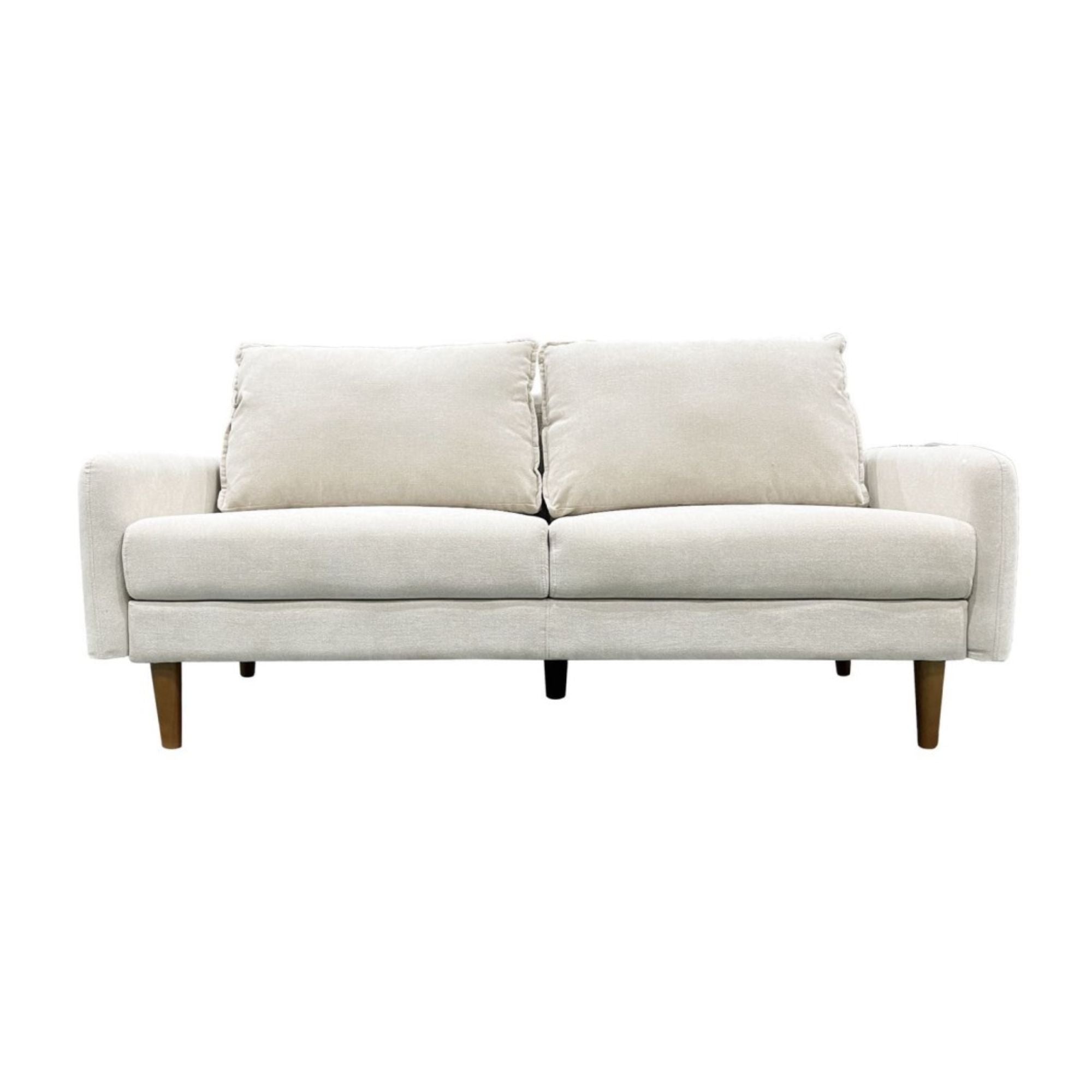 Brassex Ellison Seater Sofa in beige fabric with plush cushions and sleek armrests, perfect for modern living rooms.