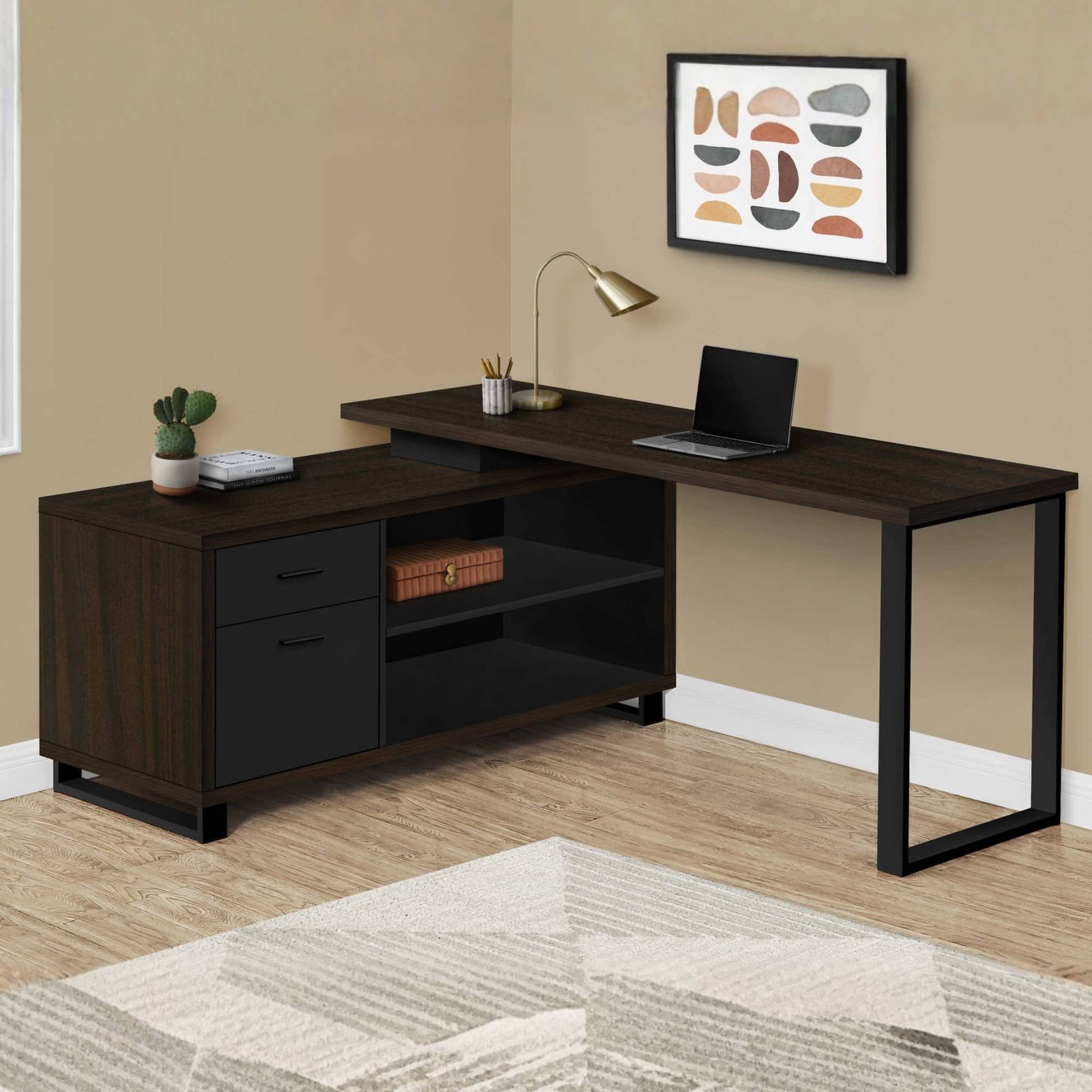 Nexora 72-inch espresso office desk by Monarch Specialties, featuring a spacious work surface and modern design.