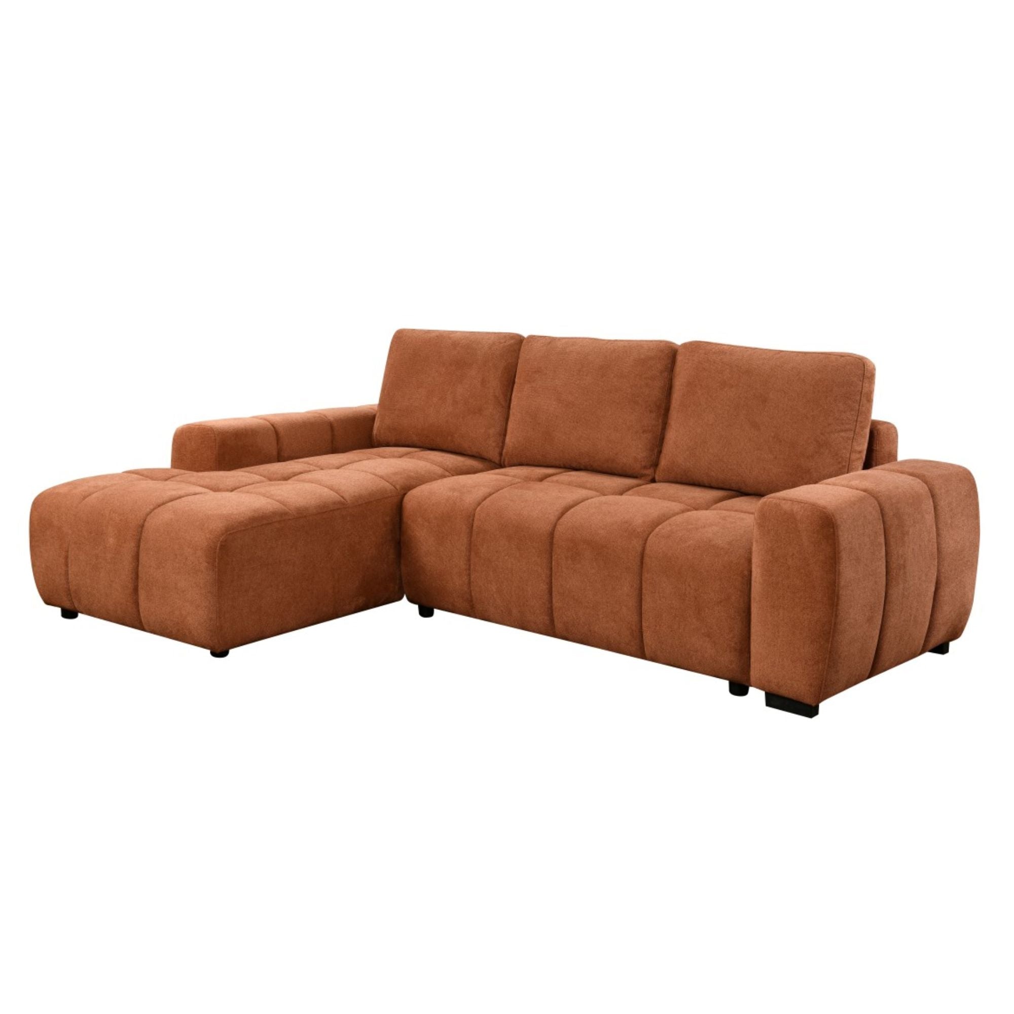 Brassex CloudNine LHF sectional sleeper in burnt orange with plush cushions and modern design, perfect for stylish living rooms.