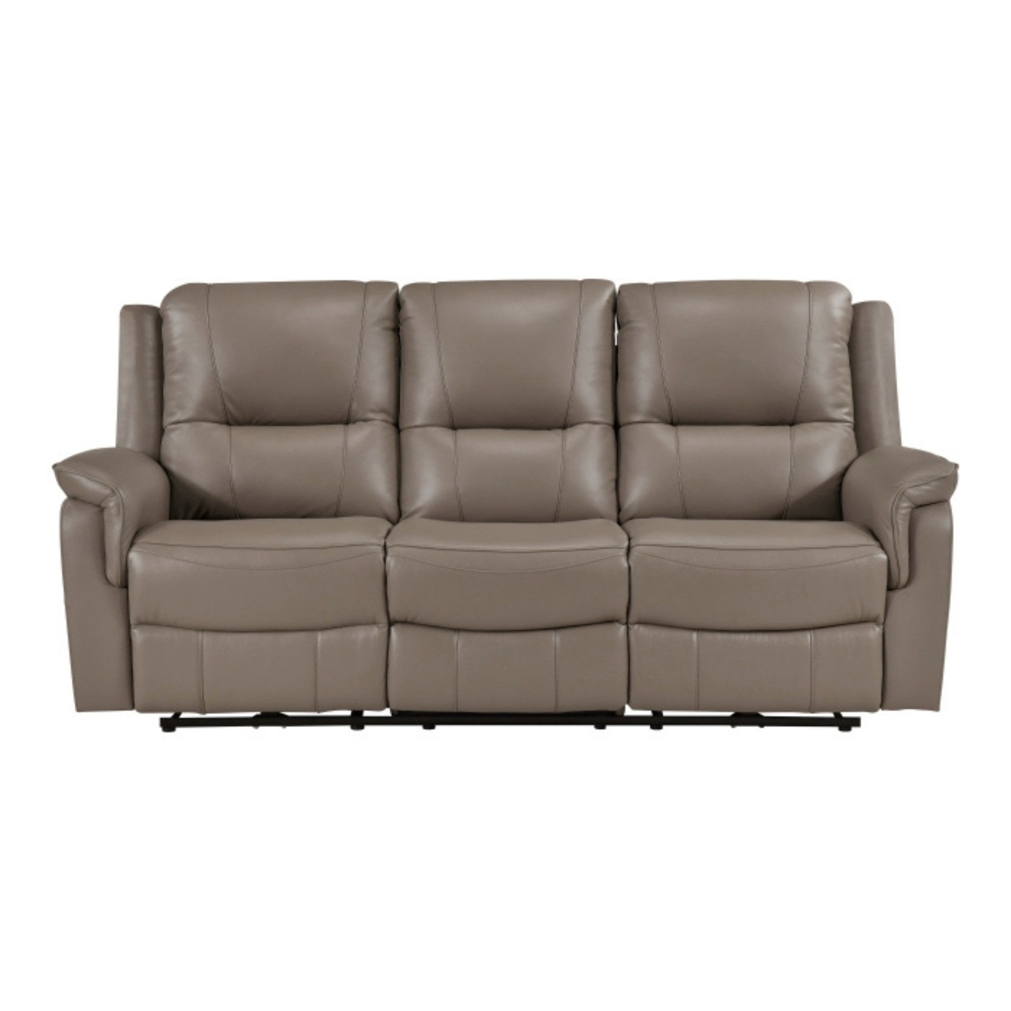 Haven Collection Power Leather Reclining Sofa in Taupe