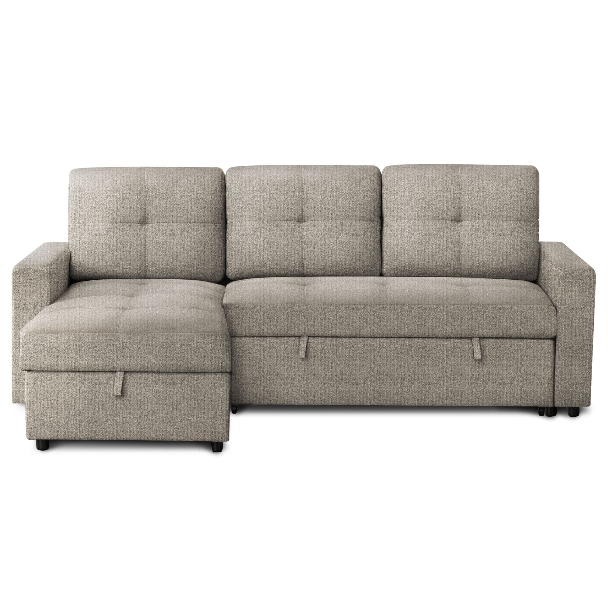 Sofa Sleeper with reversable Storge Lounger in Light Brown
