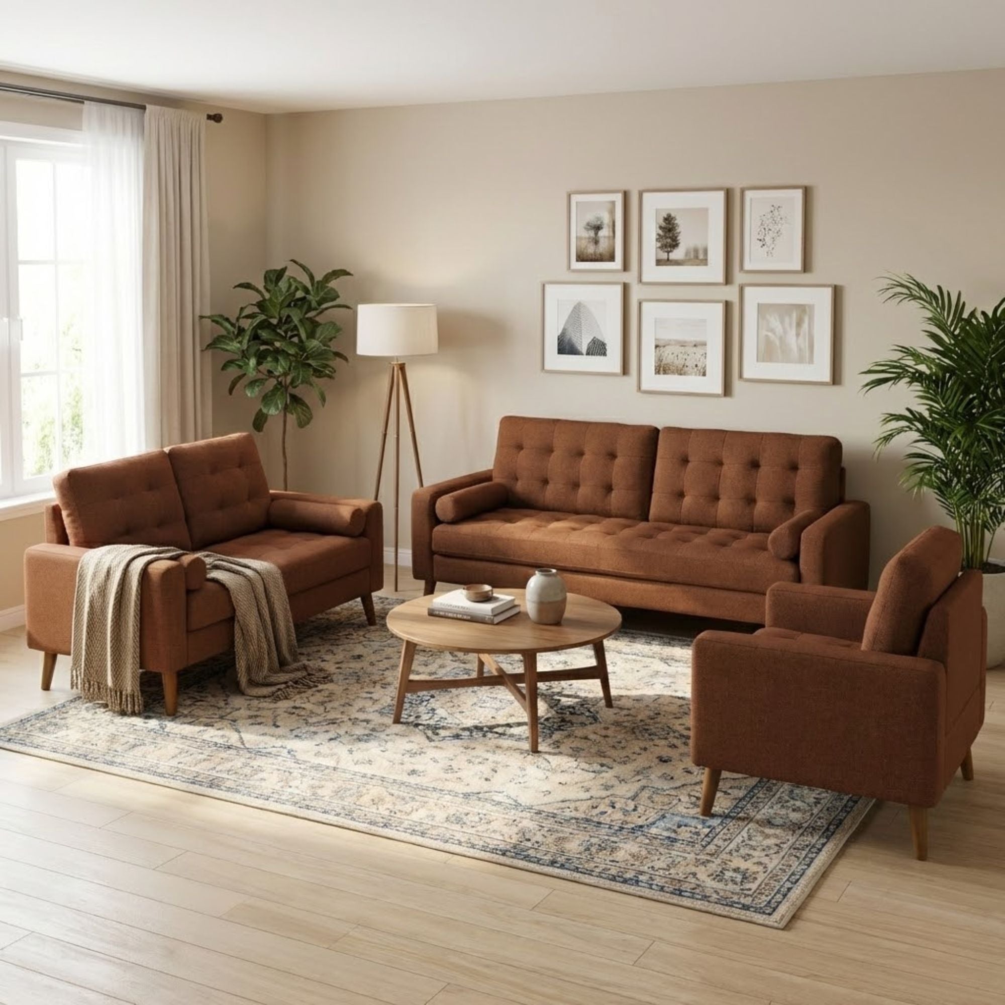 Monroe Sofa Set Rust | CastleUp Experience Centre Online Furniture