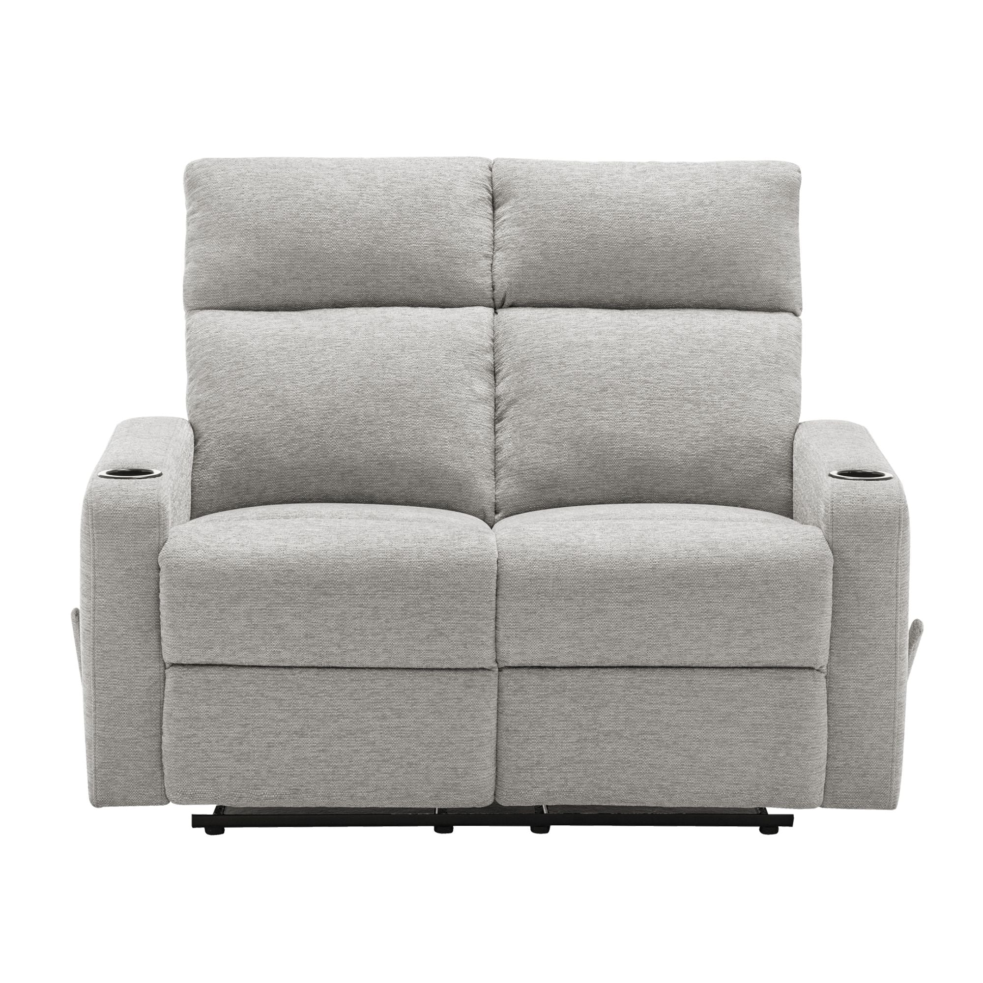 Arden Reclining Loveseat with Cupholders Light Grey