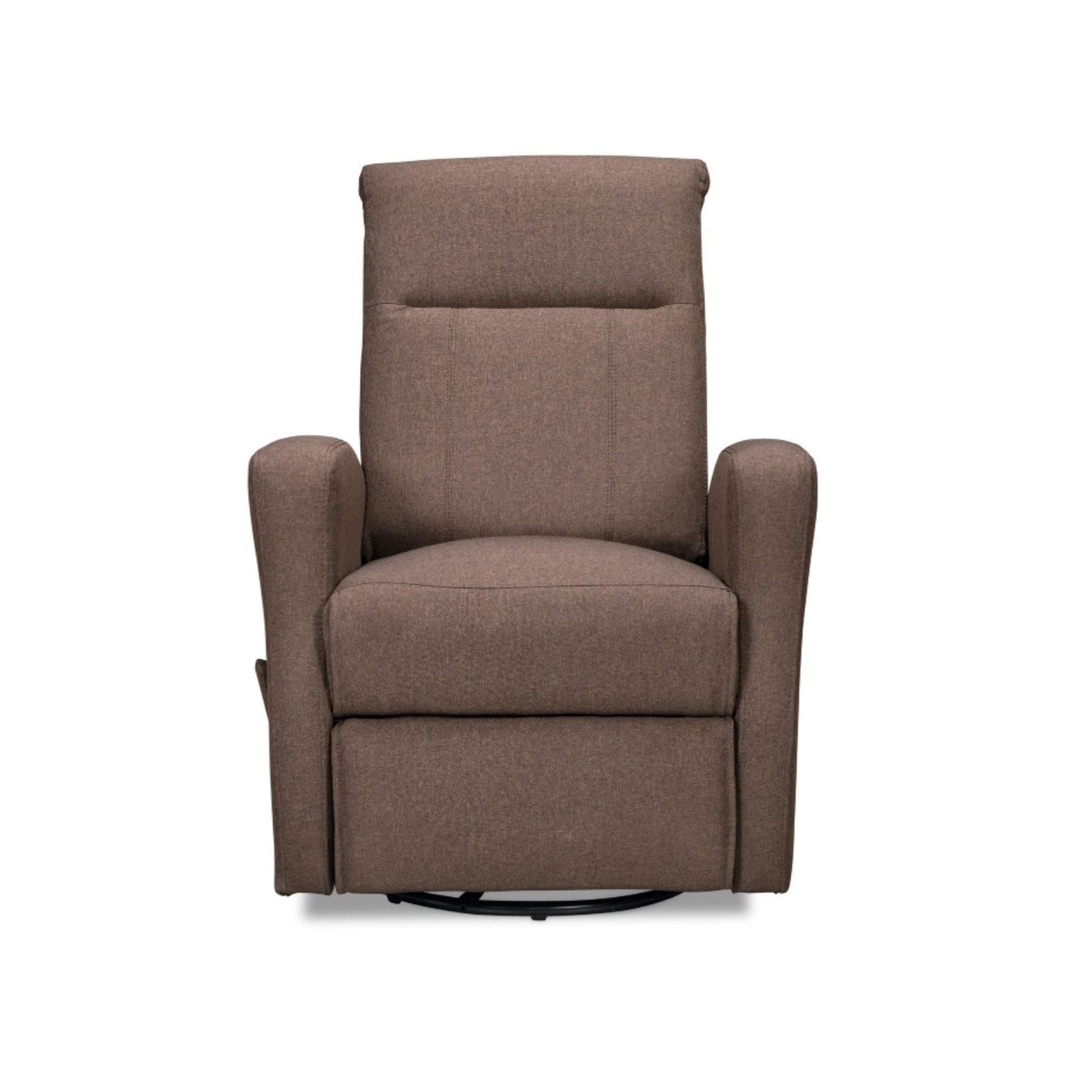MAZ Gale reclining chair in brown leather with padded armrests and a modern design, ideal for relaxing and lounging.