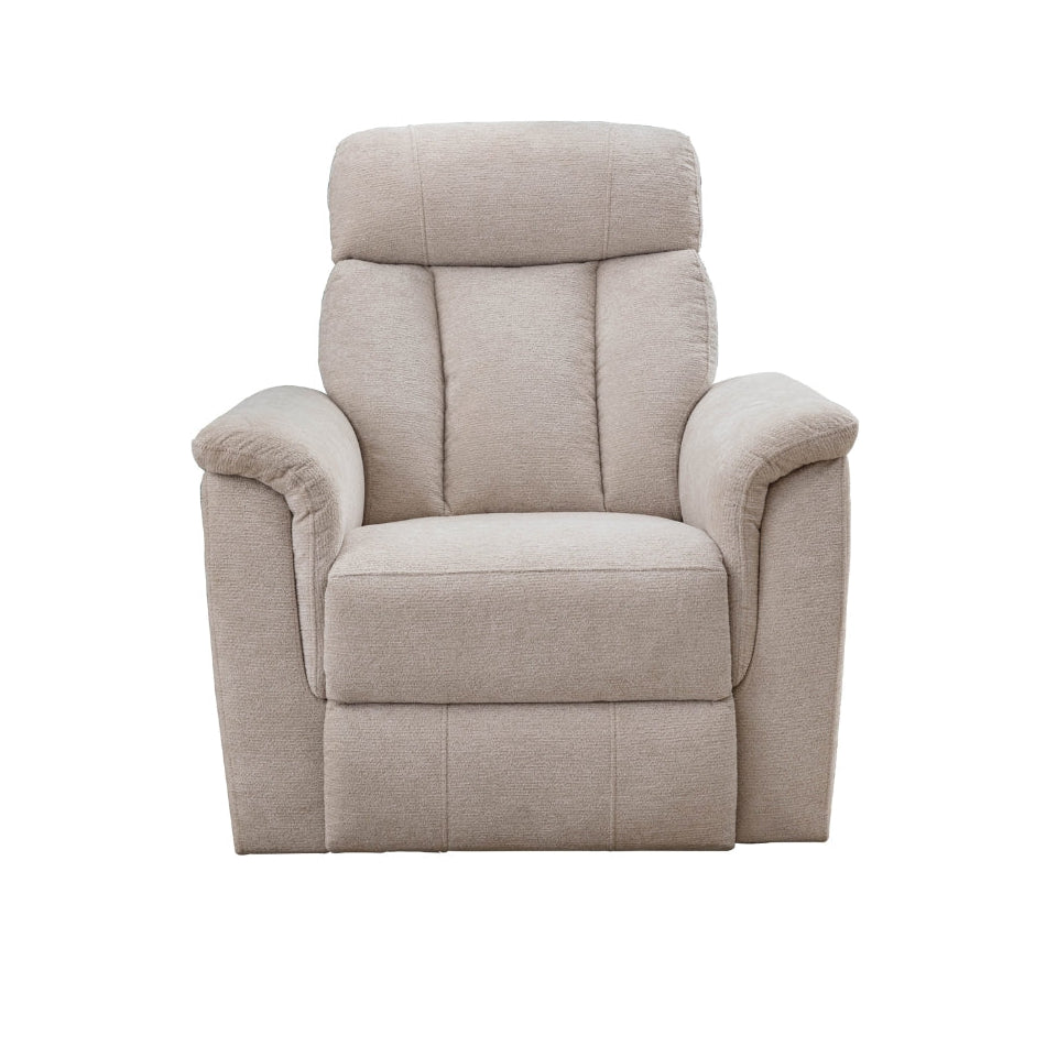 Floyd Beige Chenille Power Rocker Reclining Chair