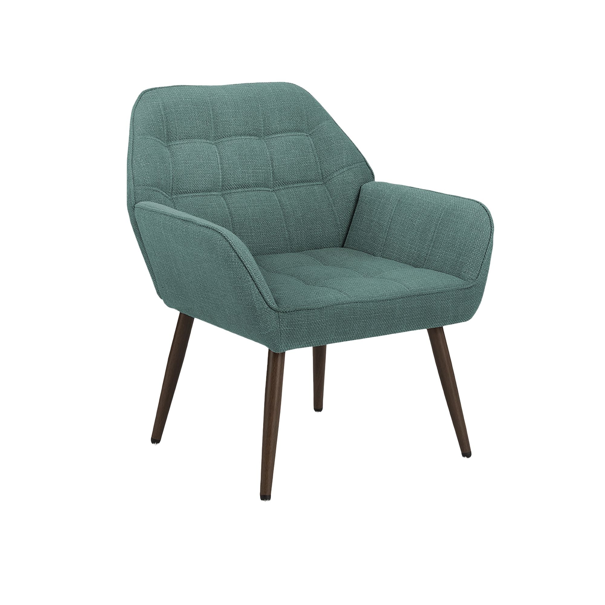 Turquoise fabric accent chair by Monarch Specialties, modern design with cushioned seat and sleek wooden legs.