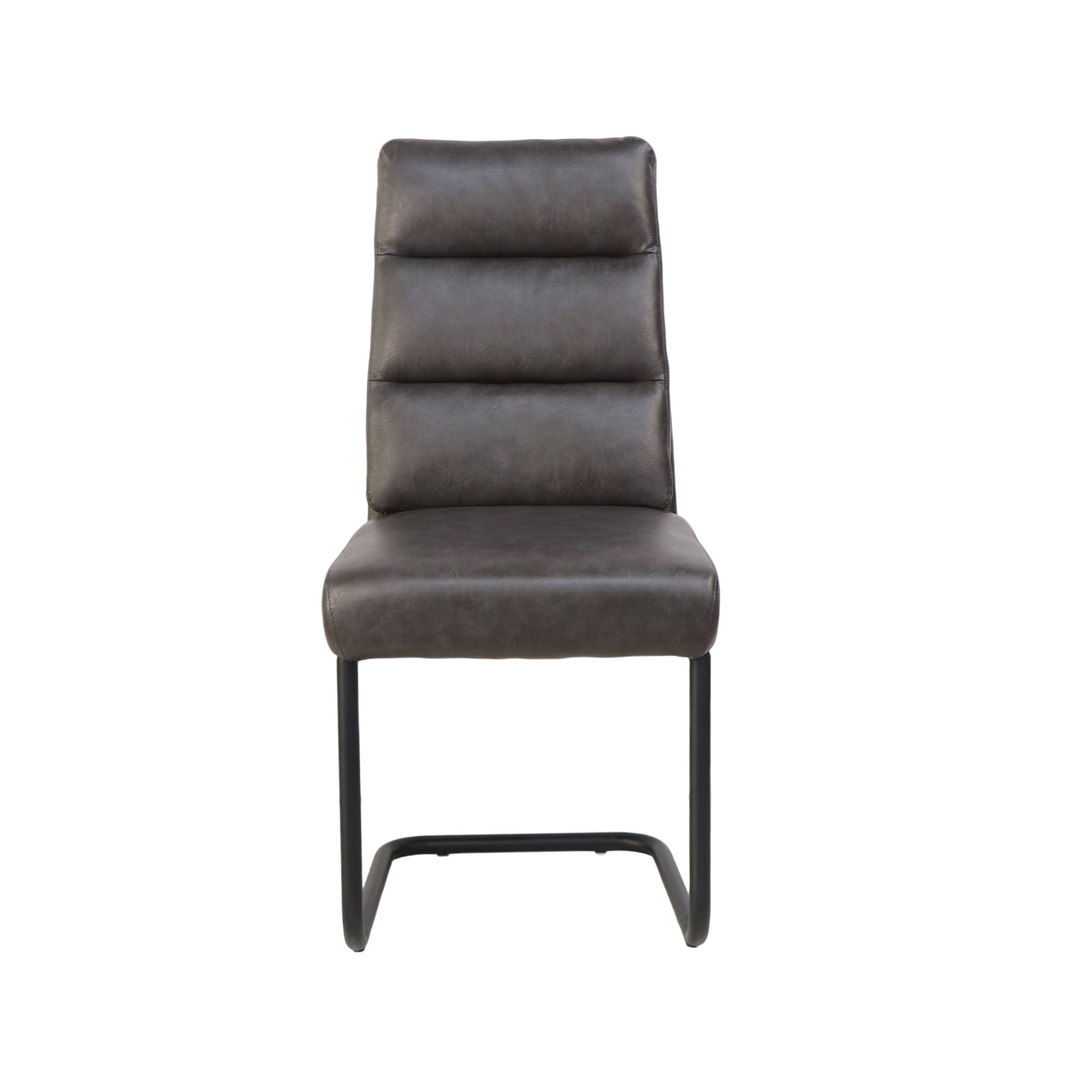 Brodi Dining Chair Char in Charcoal Faux Leather (Set of 2)