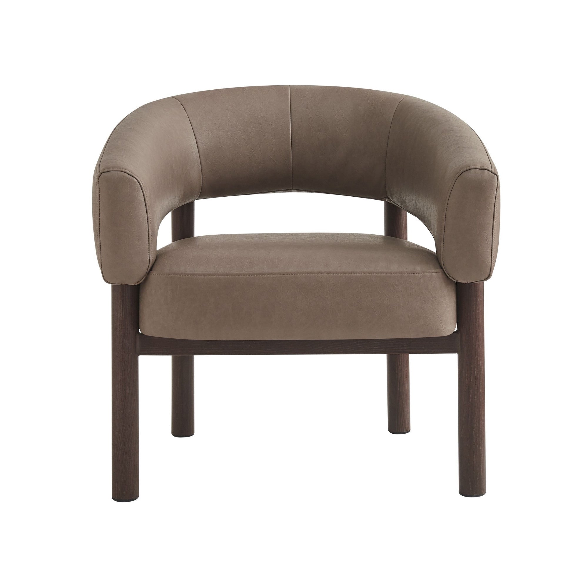 Allegra Modern Armchair – Dark Taupe/Walnut
