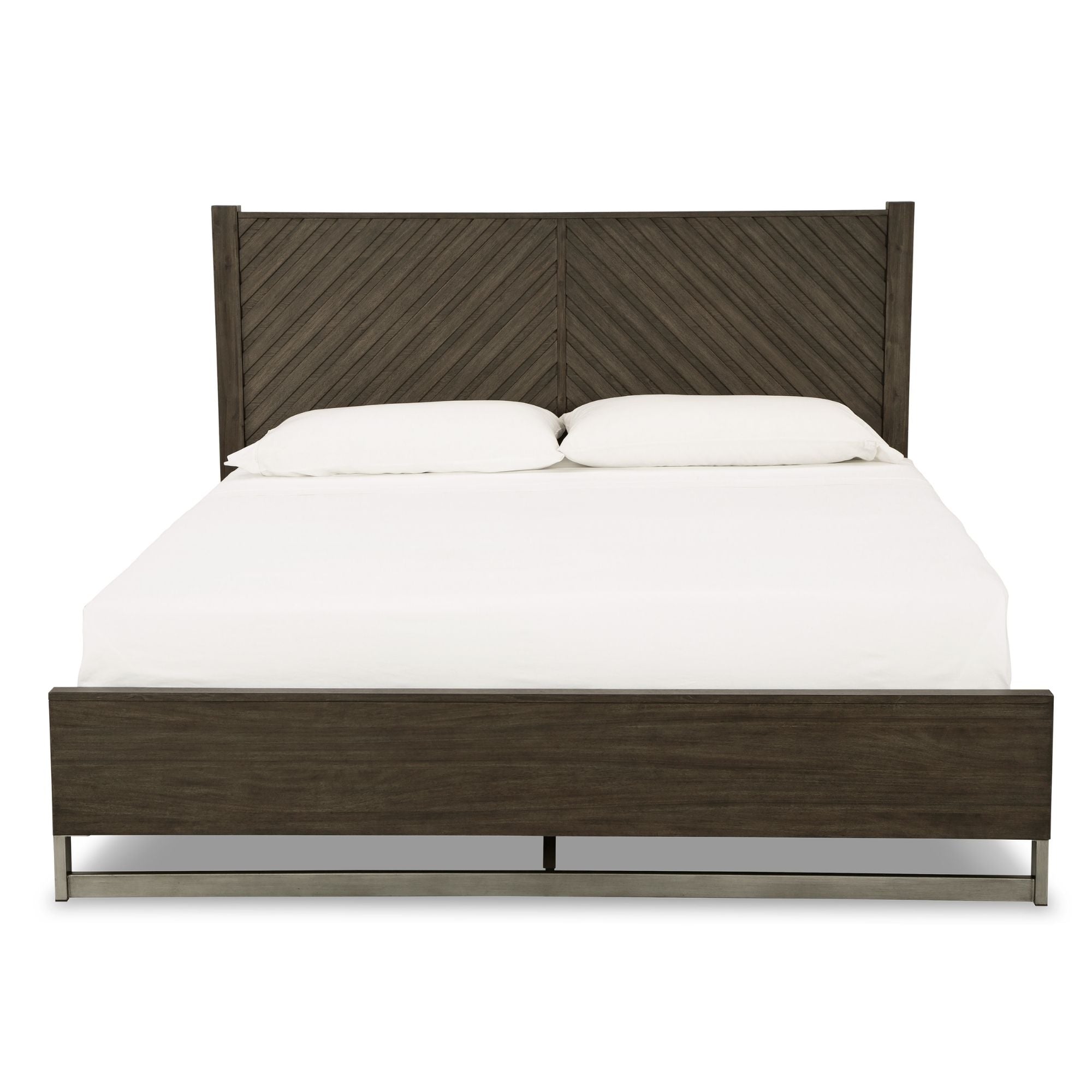 Grayish brown Arkenton panel bed with integrated USB ports by Signature Ashley, featuring a modern bedroom design.