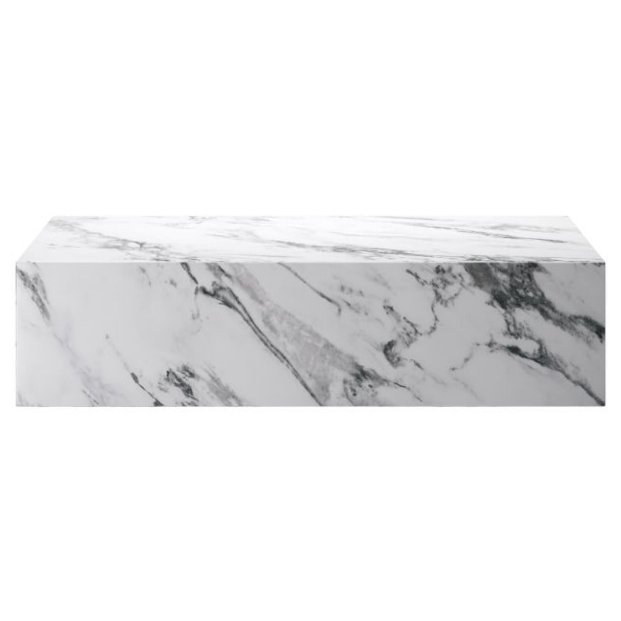 Rectangular Artemis coffee table in Bulgari white with sleek modern design, crafted by World Wide.