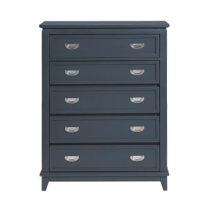 Maz Sloane Collection Youth navy blue chest of drawers, featuring multiple drawers and sleek design, ideal for children's bedroom storage.