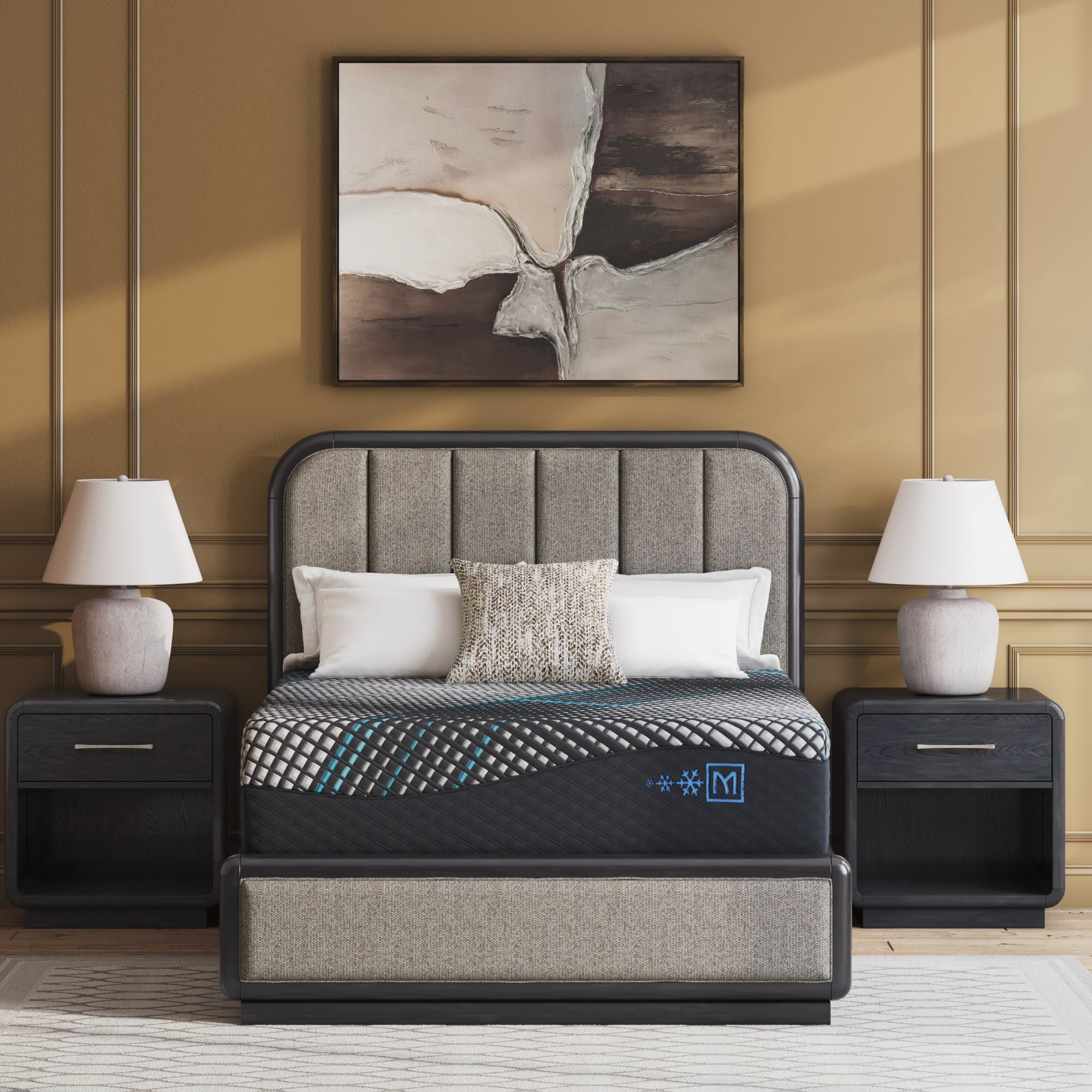 Millennium 16-inch 2.0 Hybrid Ultra Plush Mattress with layered foam and coil construction, showcasing its plush surface and detailed quilting.