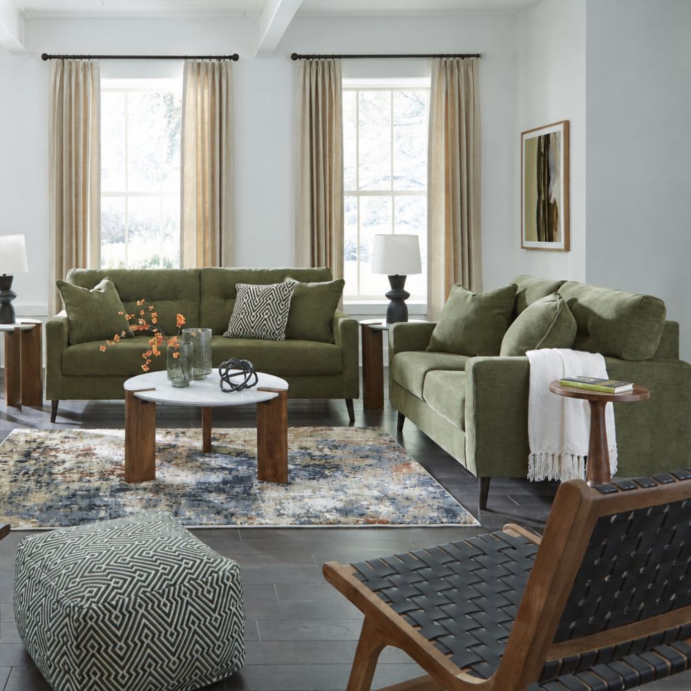 Bixler Sofa Set in Olive