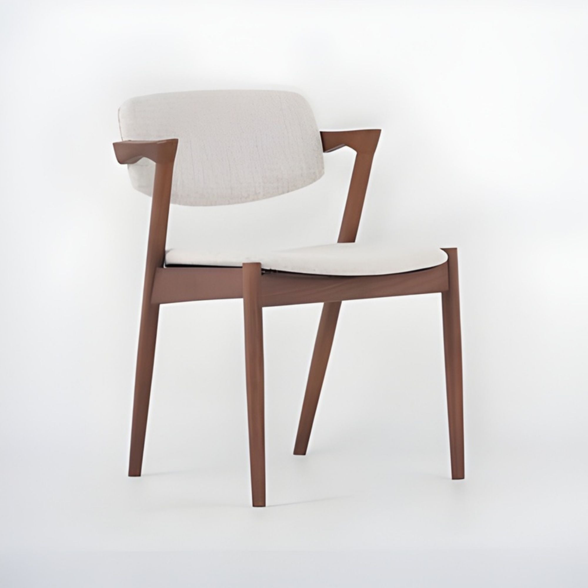 Brera Collection Wood Frame Dining Chair Beige/Walnut | CastleUp Experience Centre Online Furniture