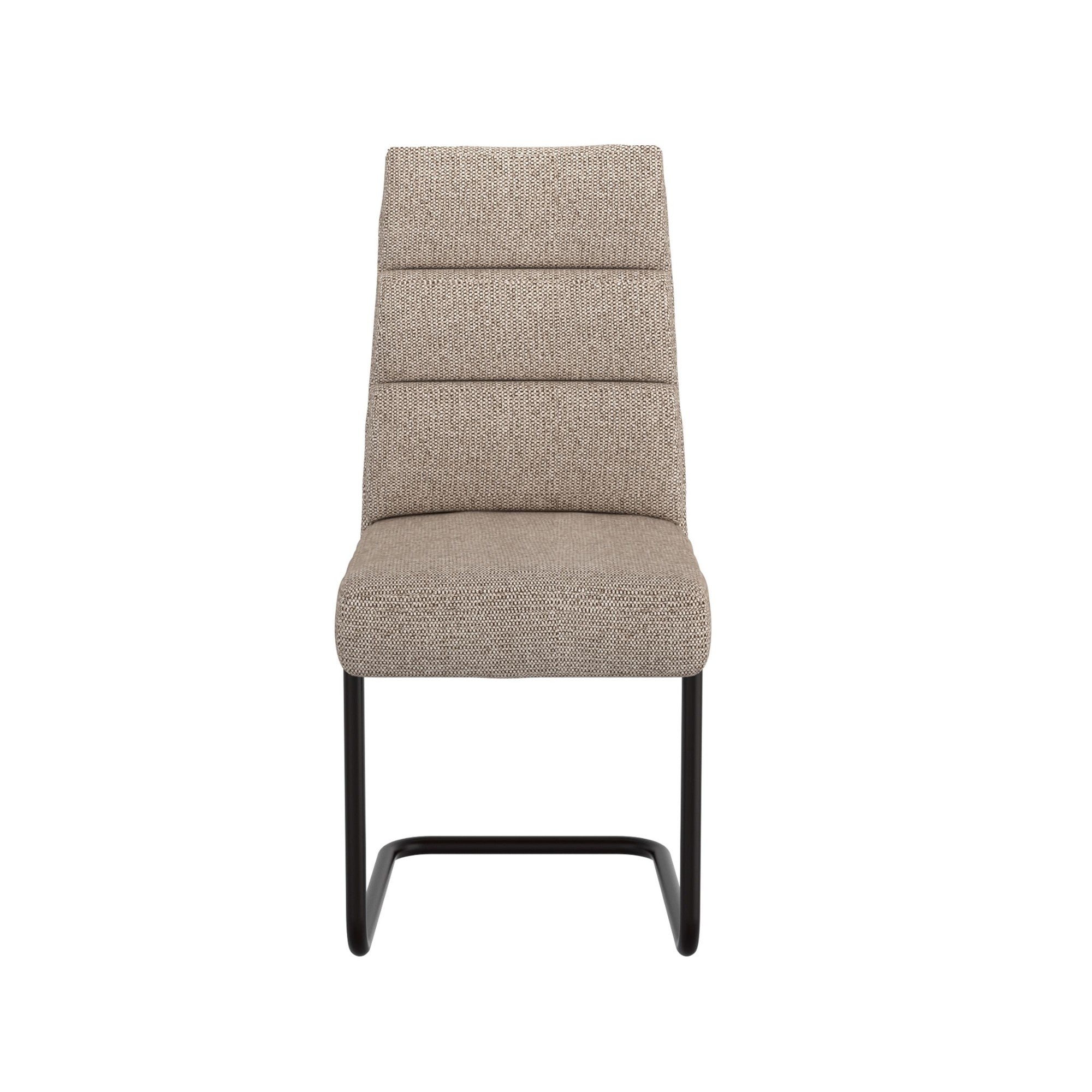 Brodi Dining Chair Char in Mushroom Beige Fabric (Set of 2)
