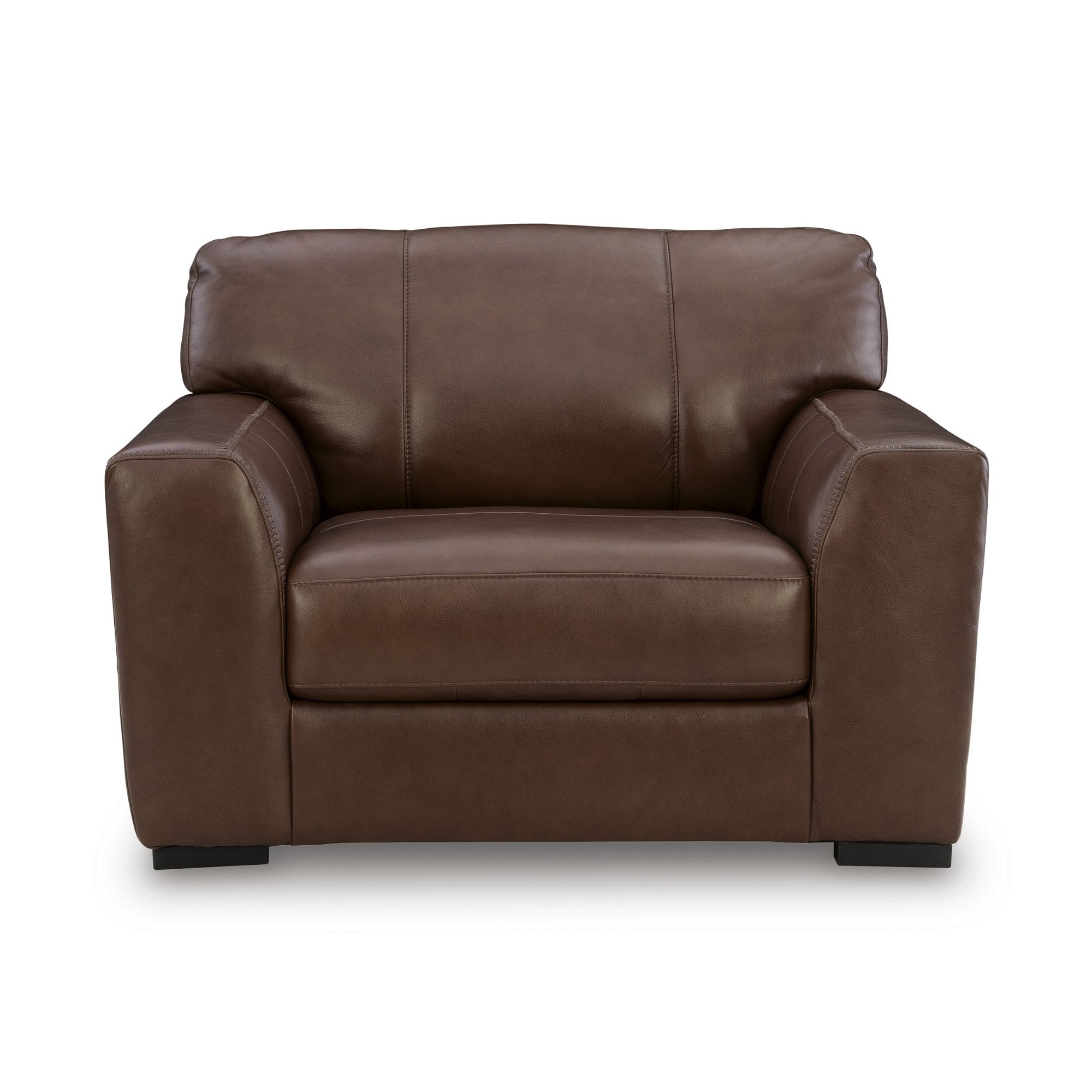 Brogliano Top Grain Leather Oversize Chair Brown
