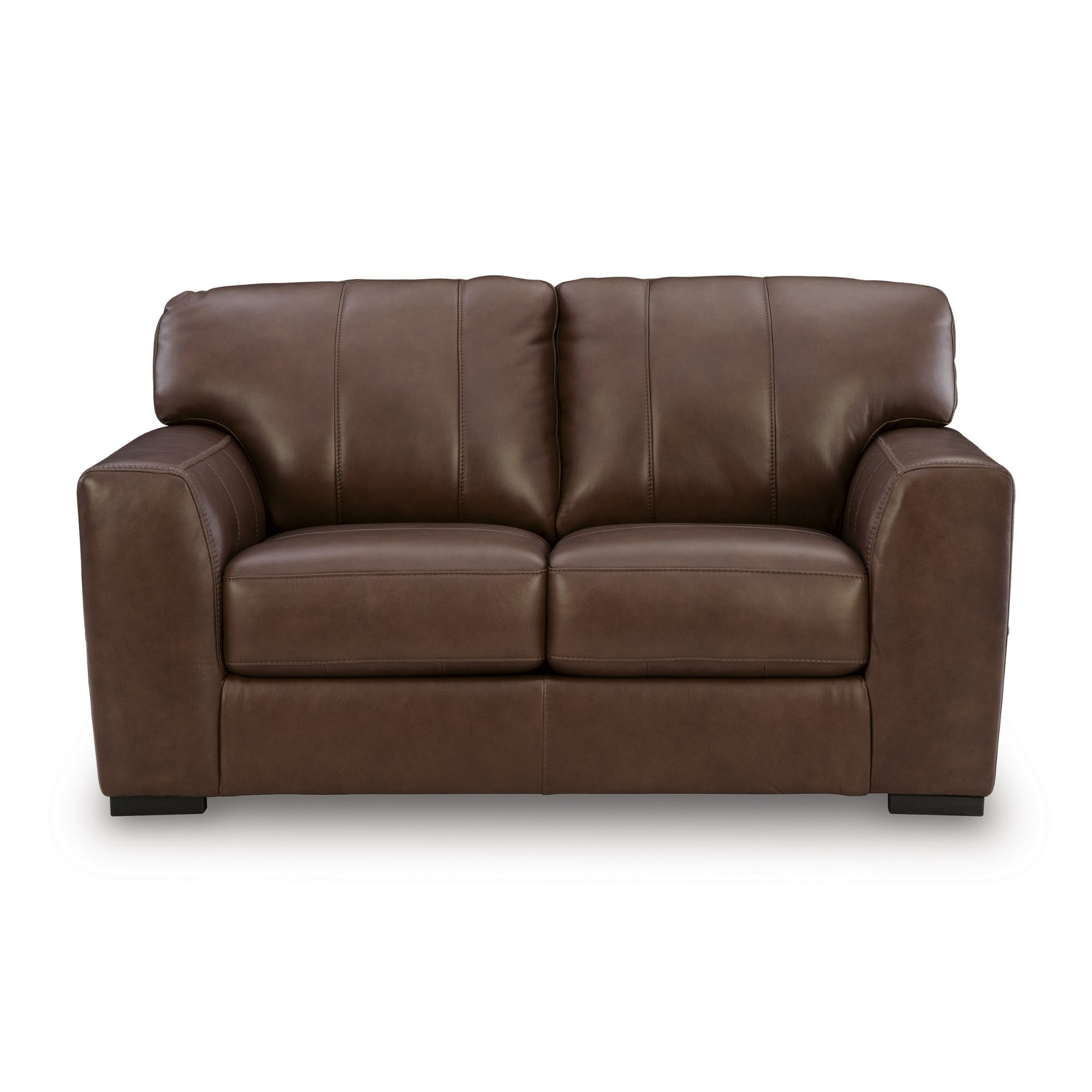 Brogliano Top Grain Leather loveseat Brown