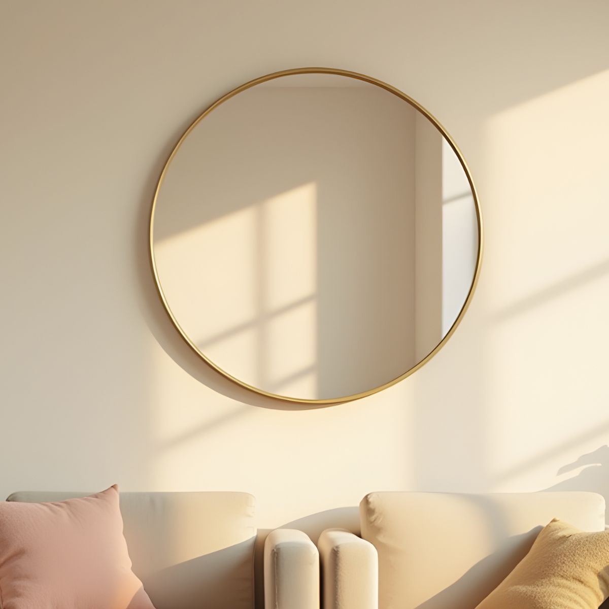 Charlotte Round Wall Mirror: Gold Frame.