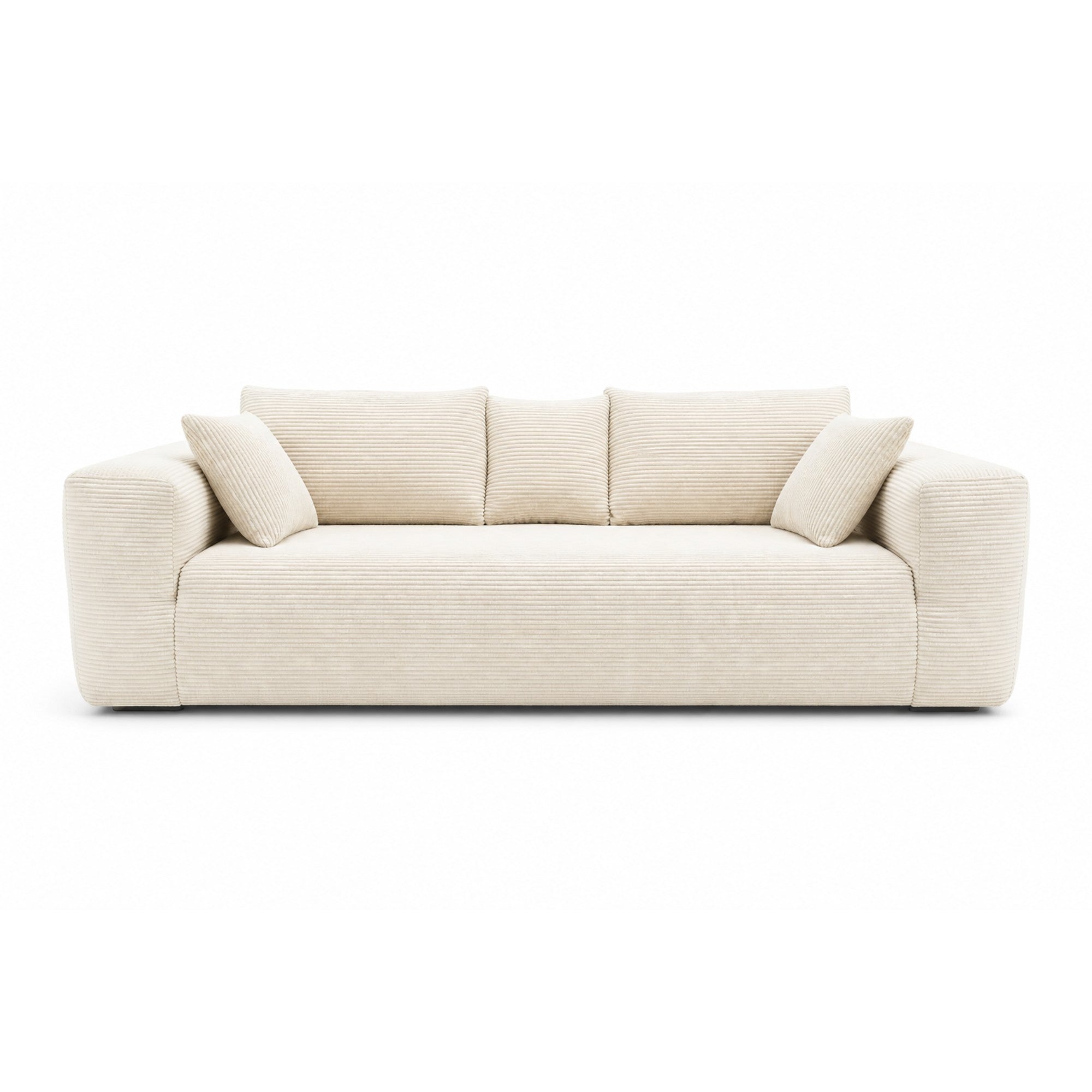 Ivory low-profile compression sofa by Taste Living, showcasing sleek modern design and comfortable cushioning in a contemporary living space.