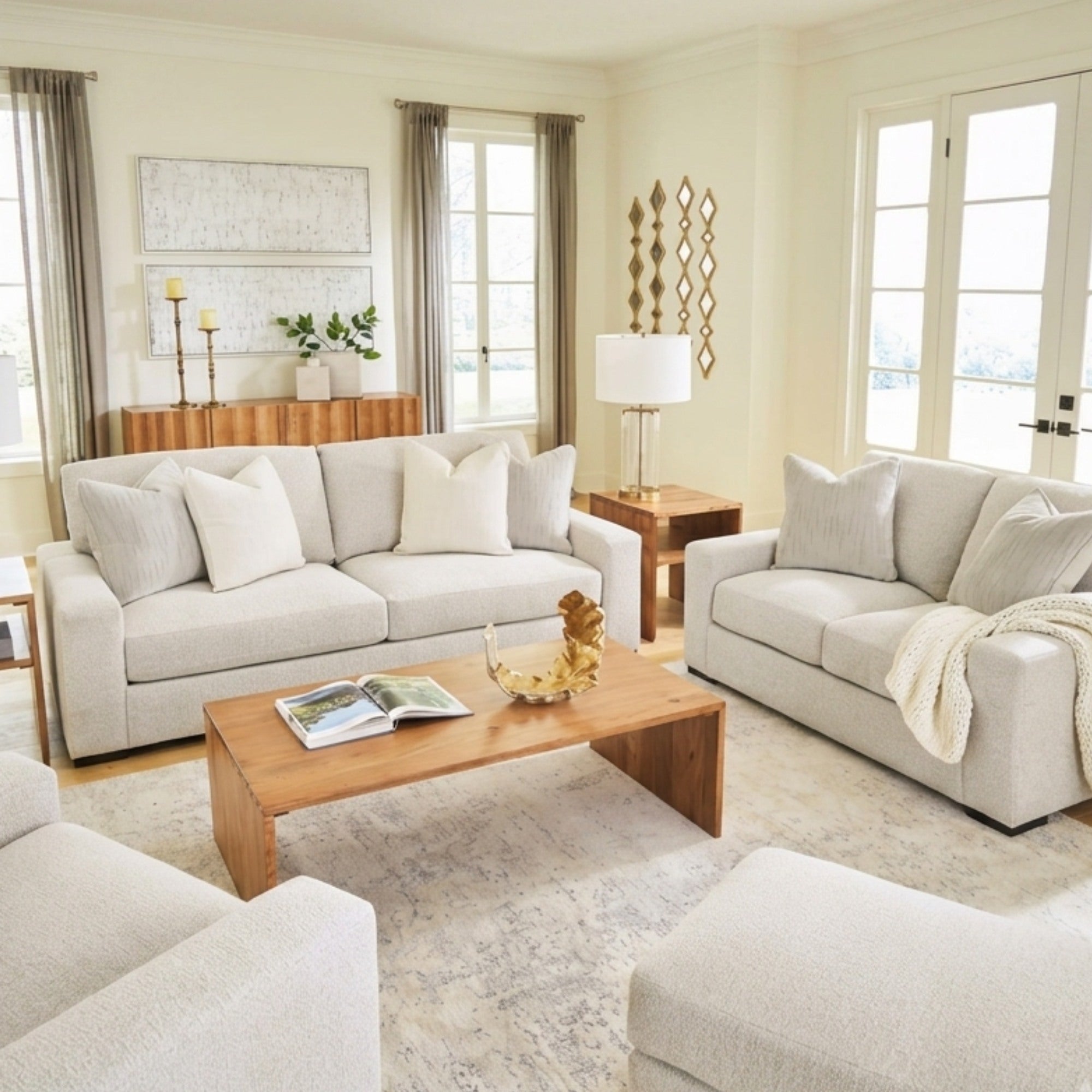 Conlee-Pike Sofa Set in Linen
