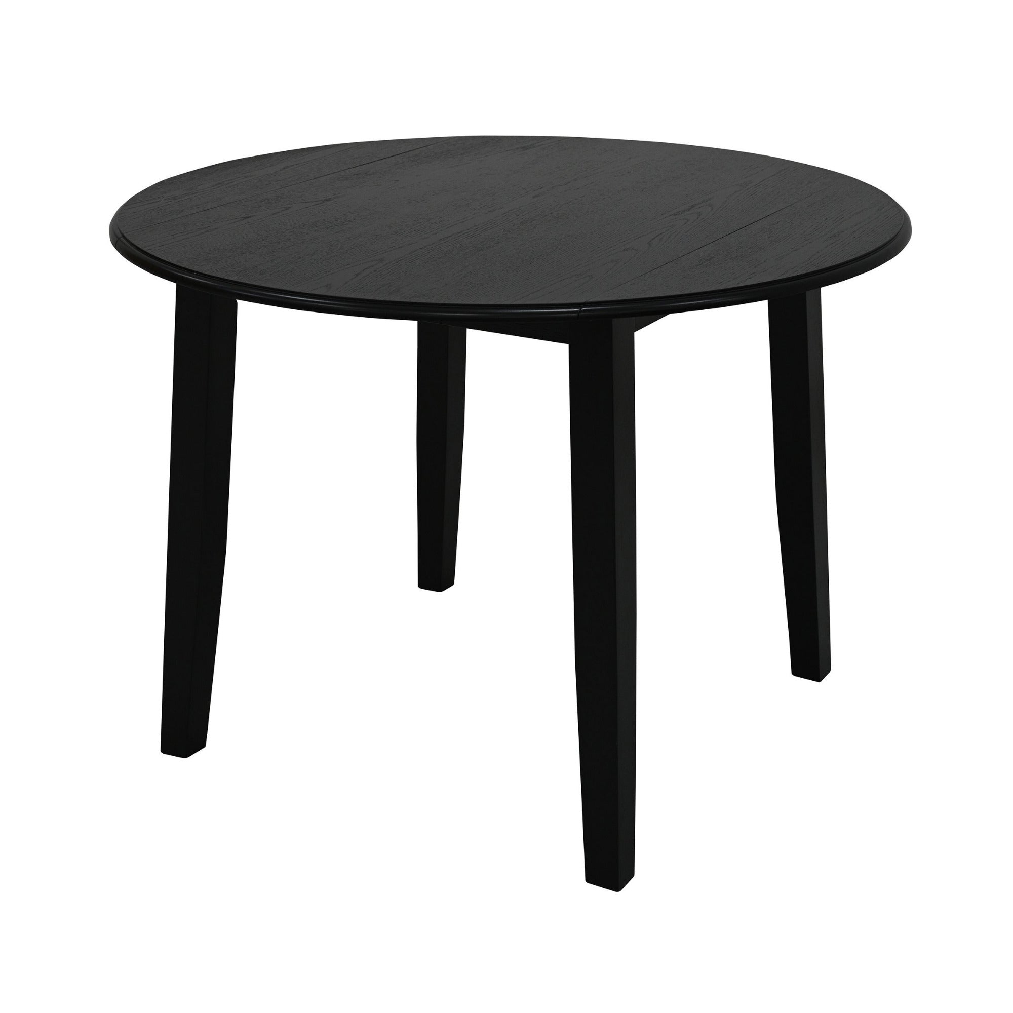Conrad 42" Round Drop-Leaf Dining Table in Black