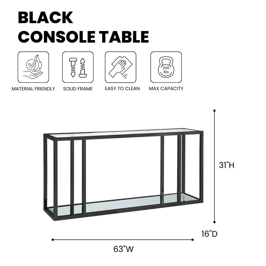 Fabian Black Console Table.