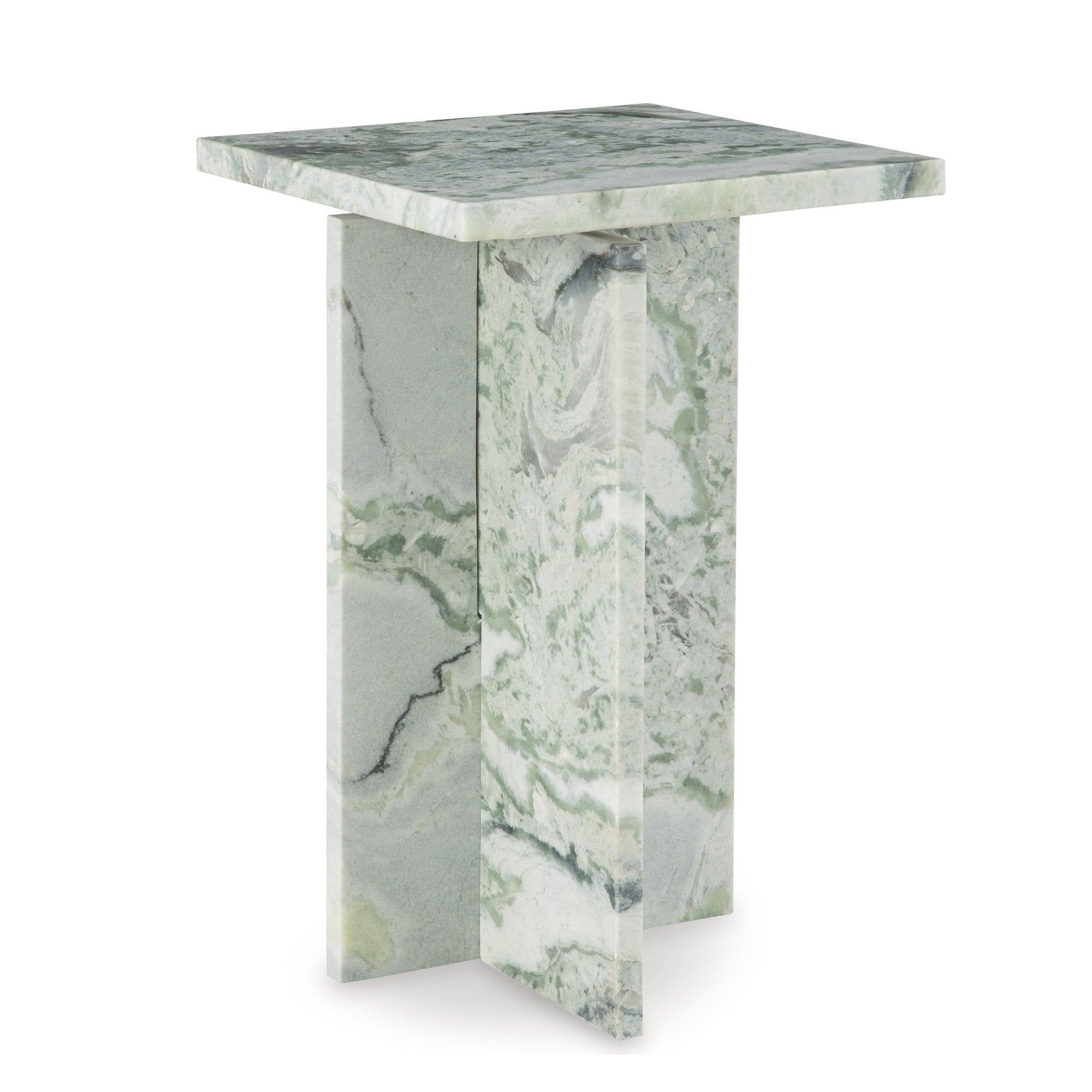 Deaconwell Marble Accent Table White/Green