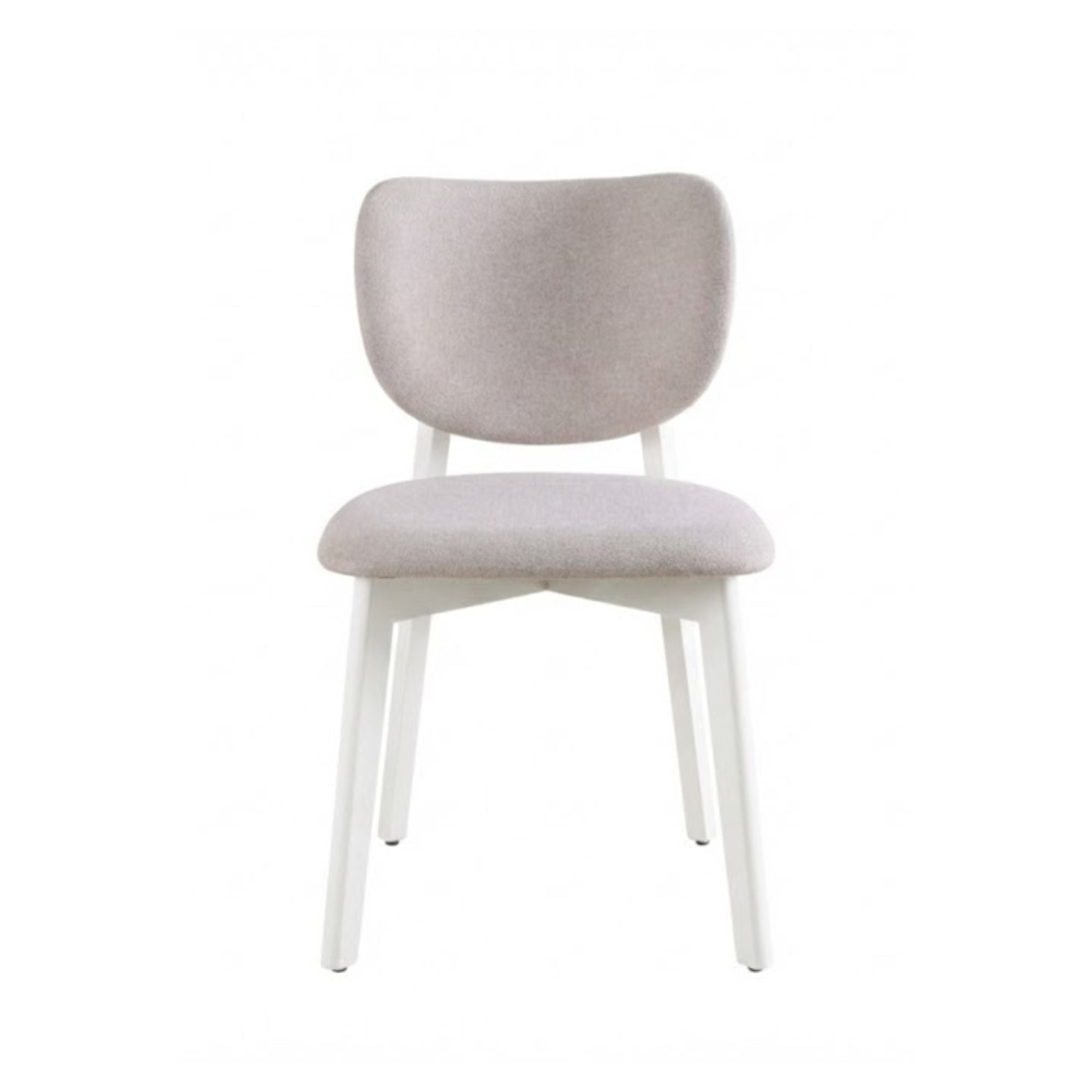Set of two Brassex Durana dining chairs with upholstered seats and wooden legs, modern and stylish for dining room decor.