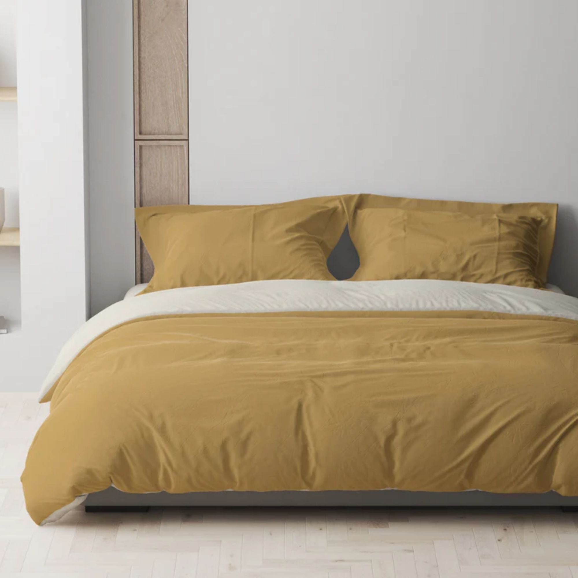 Duvet Cover Set - Reversible in Gold & Cream | CastleUp Experience Centre