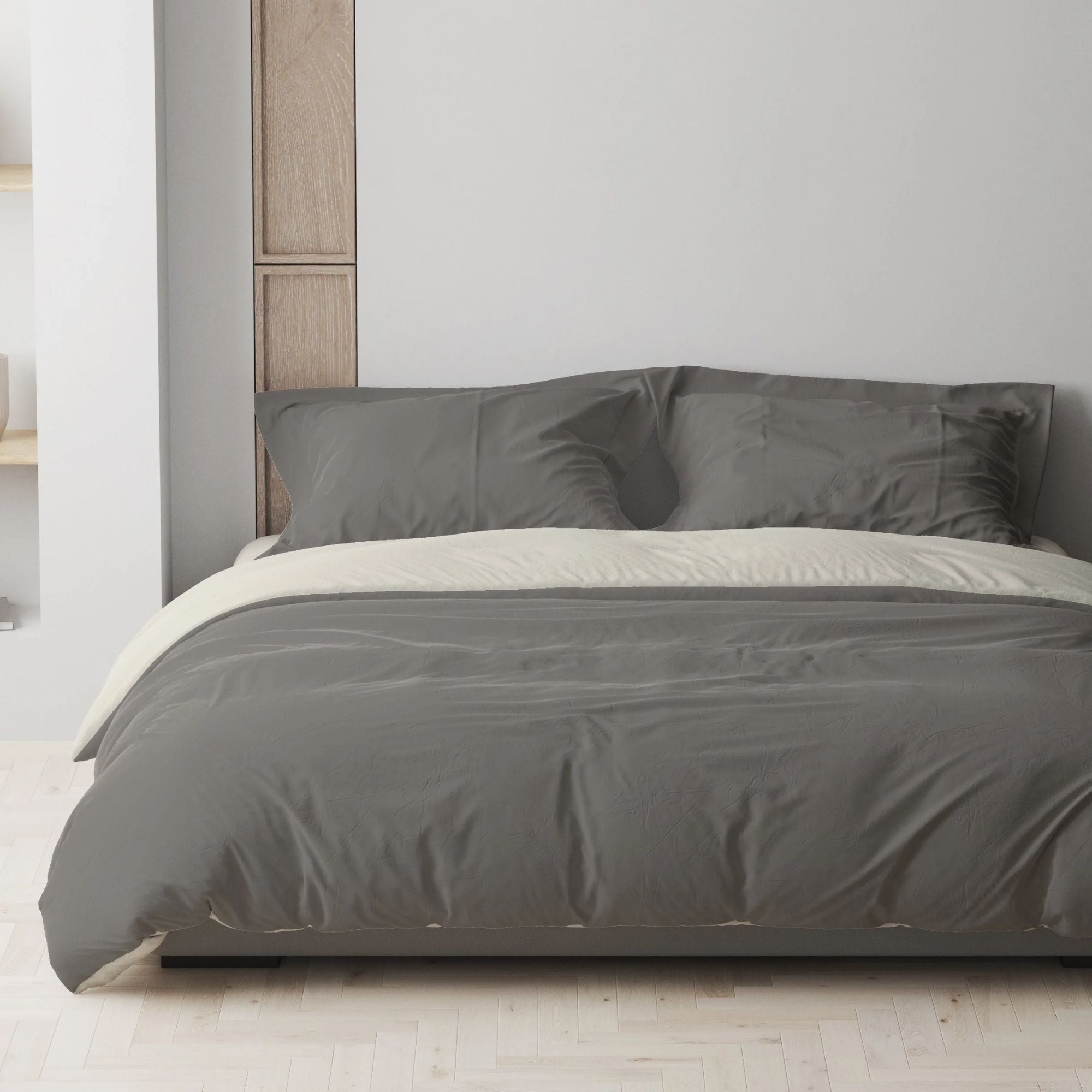Duvet Cover Set - Reversible in Grey & Cream | CastleUp Experience Centre