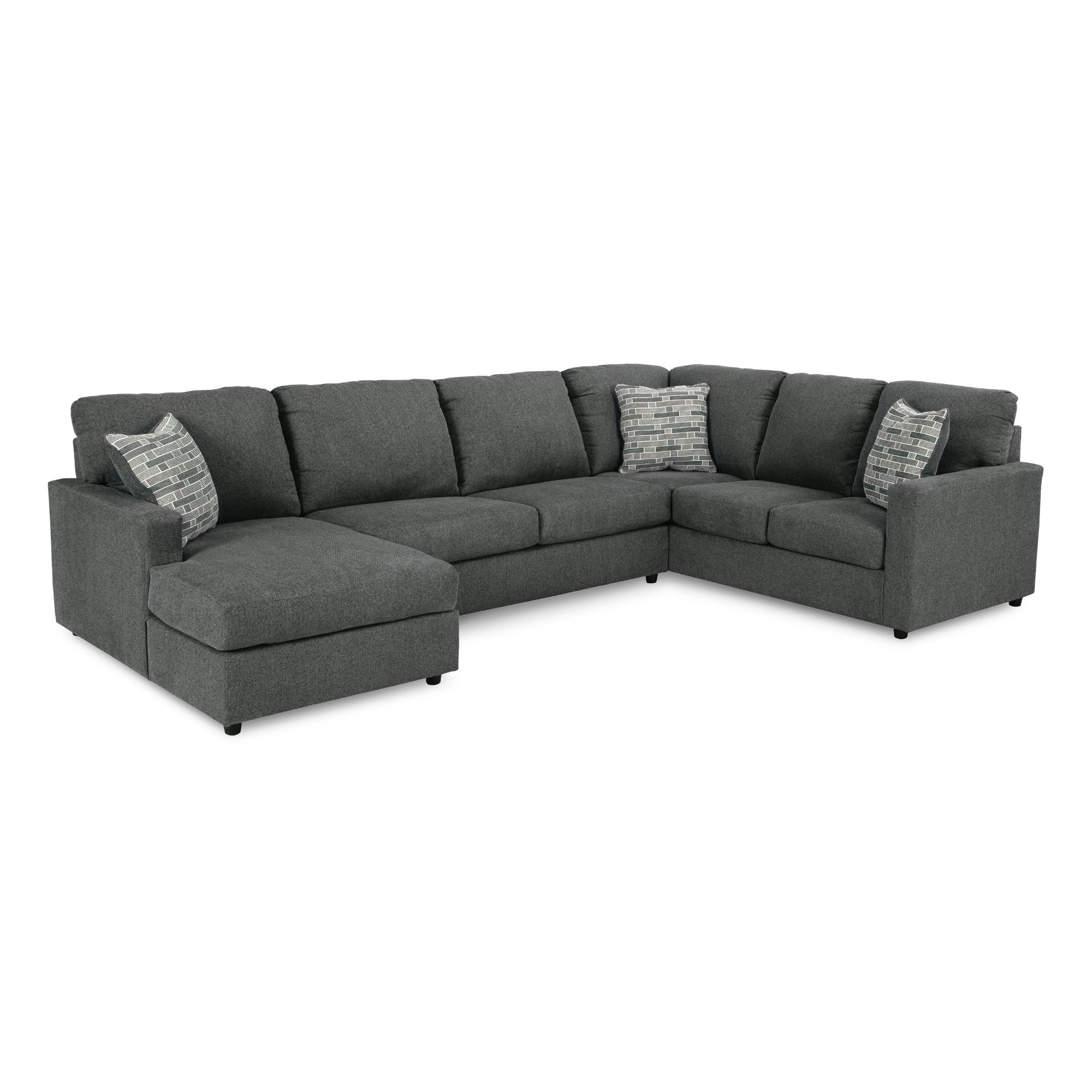 Edenfield 3-Piece Sectional with Chaise Charcoal