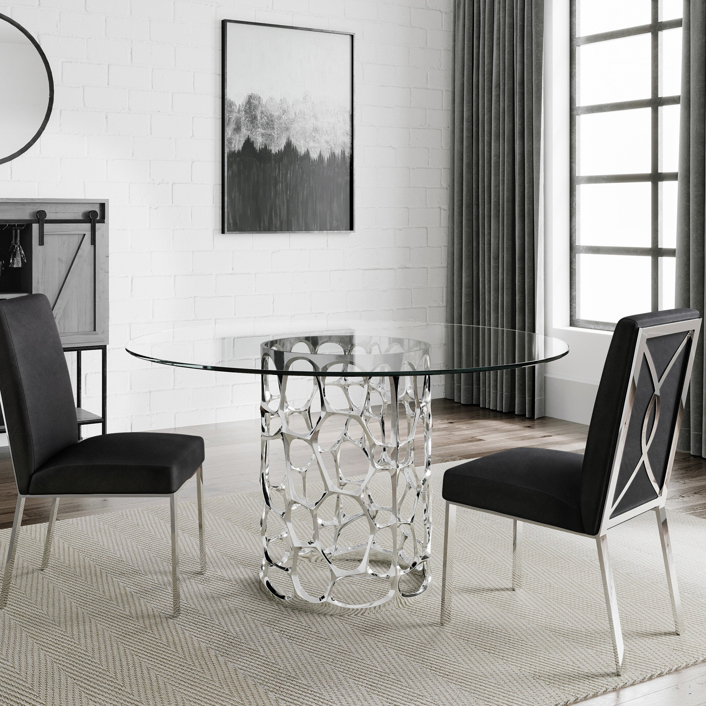 Mia Dining Table in Black.