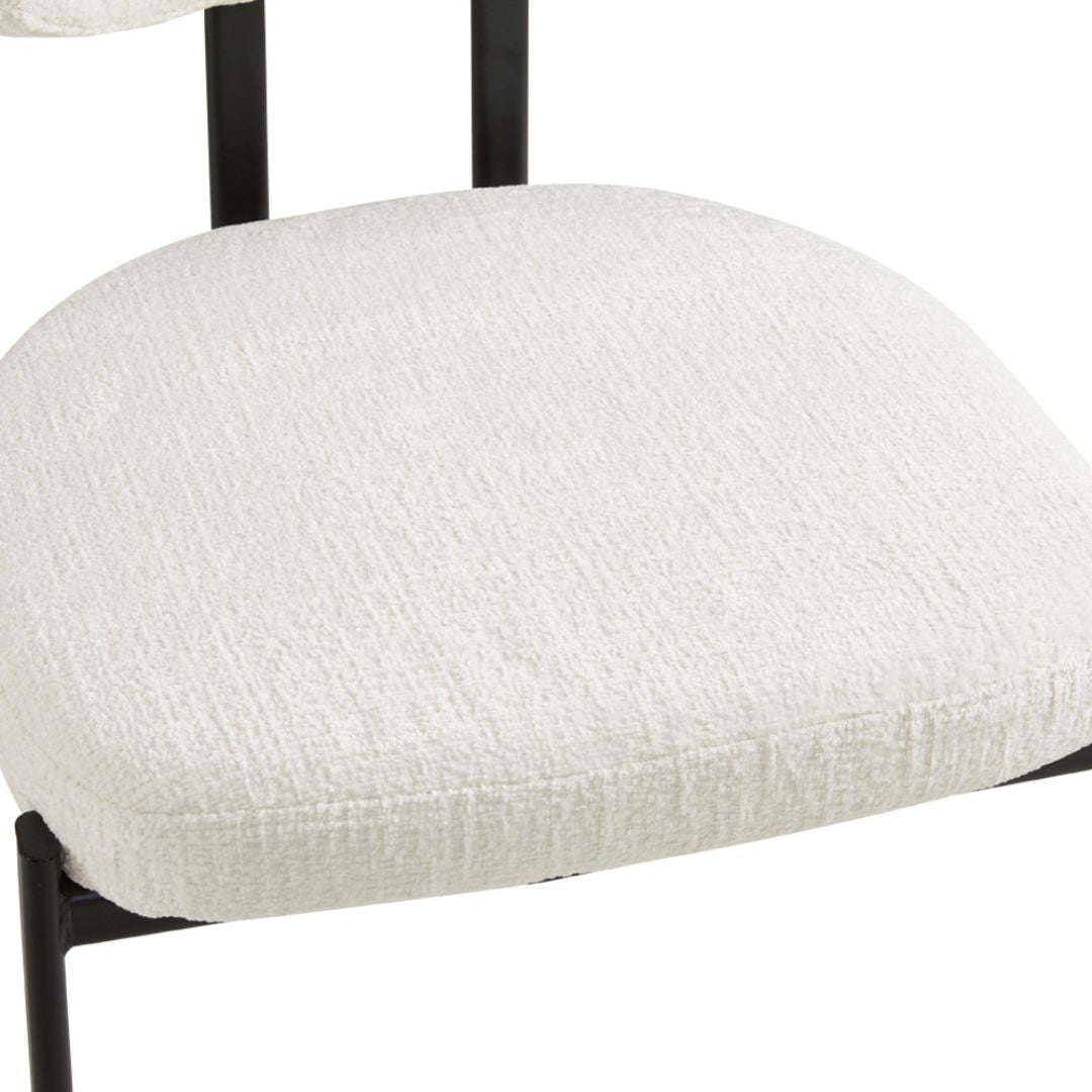Ezra Dining Chair in Cream.