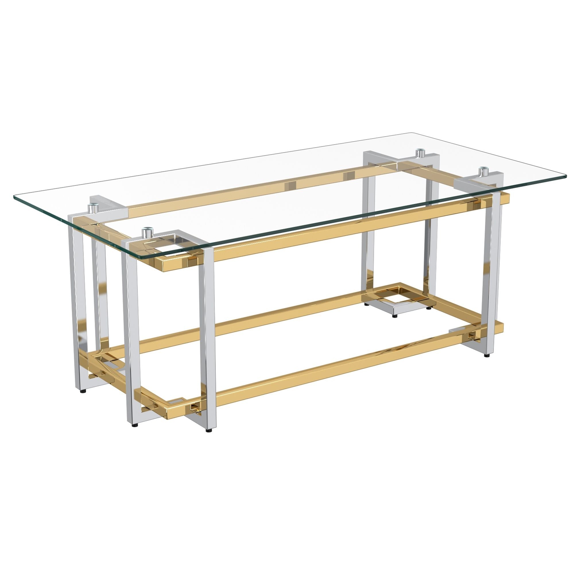 Florina Rectangular Coffee Table in Silver and Gold | CastleUp Experience Centre Online Furniture