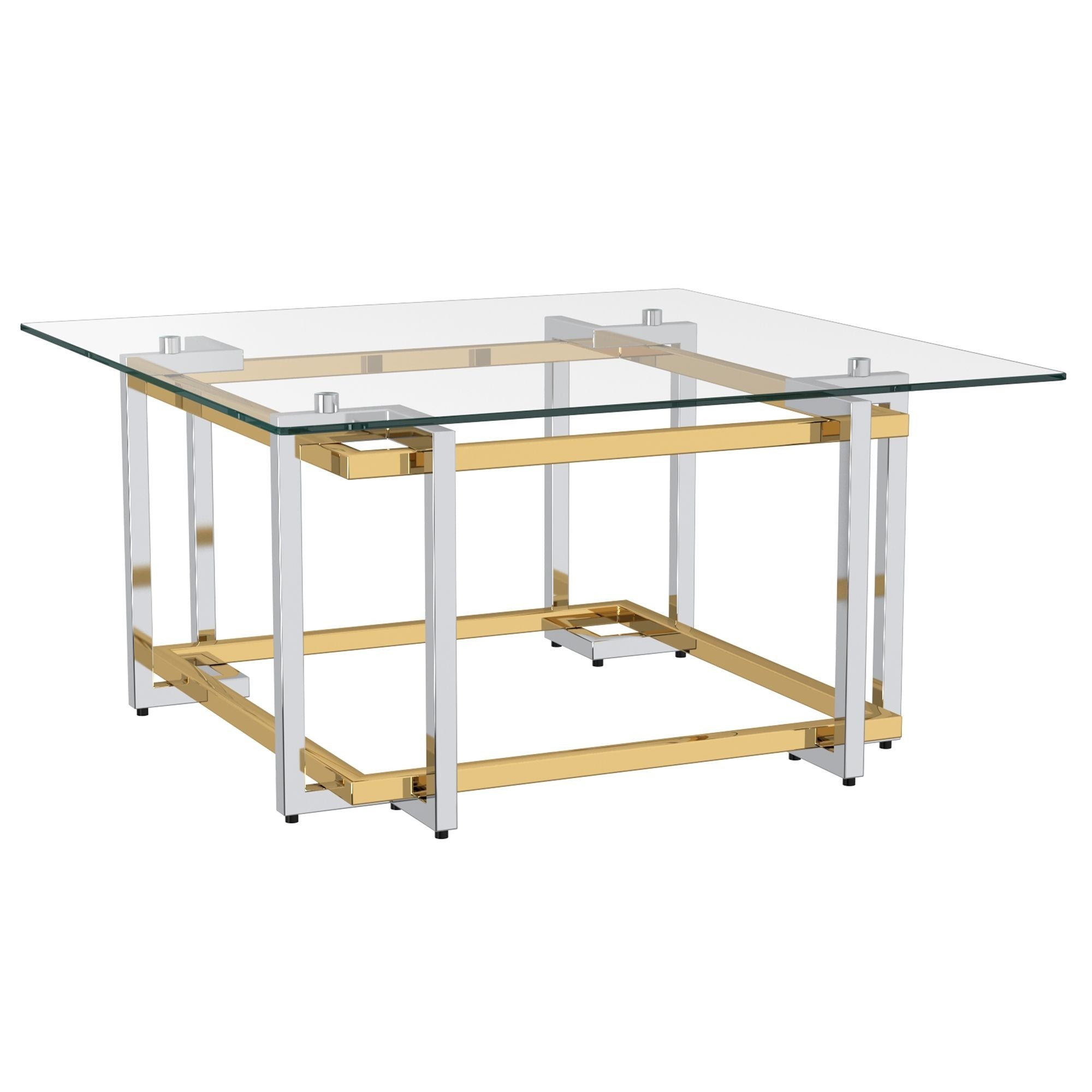 Florina Square Coffee Table in Silver and Gold | CastleUp Experience Centre Online Furniture