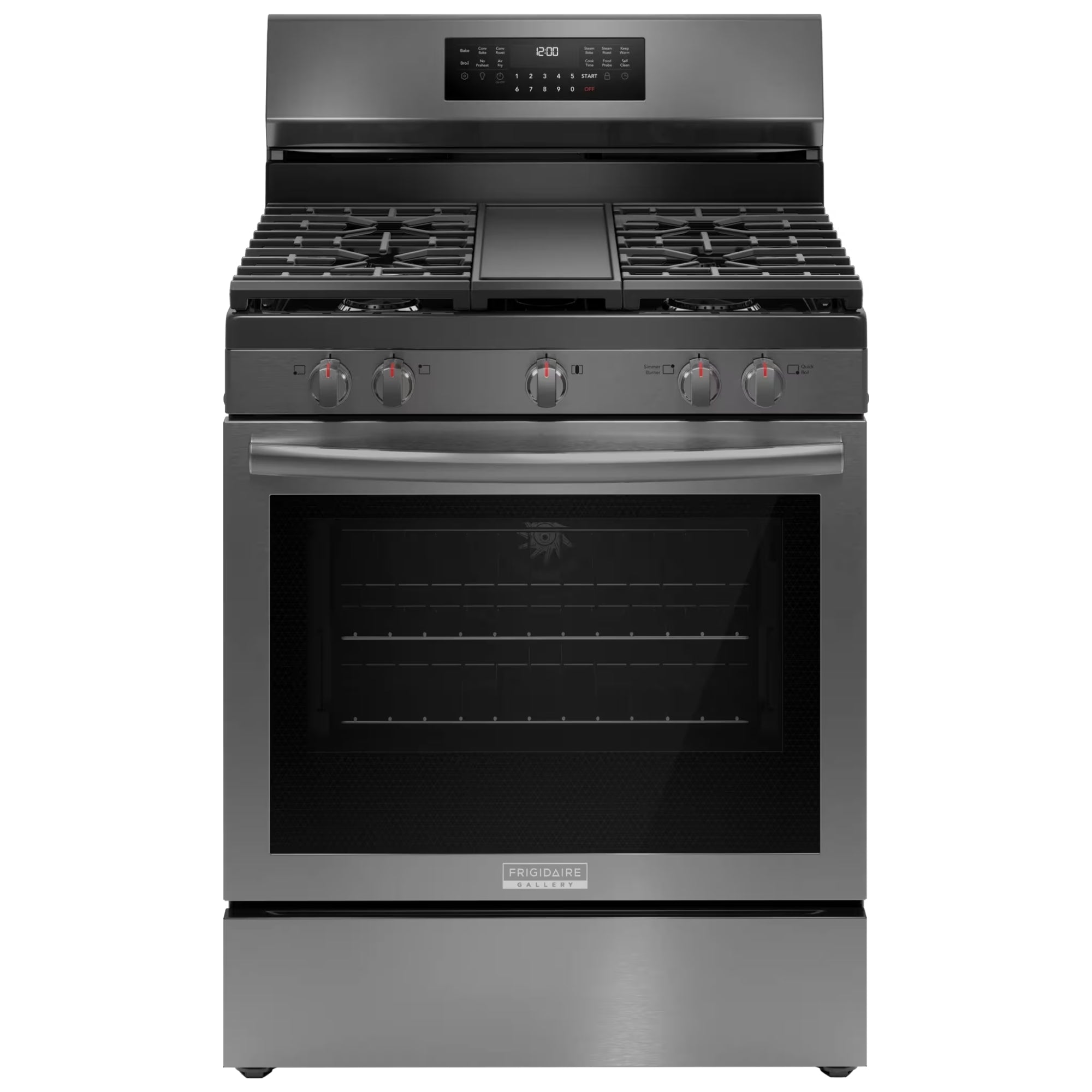 Frigidaire Gallery GCRG3060BD 30-Inch Rear-Control Gas Range Black Stainless Steel