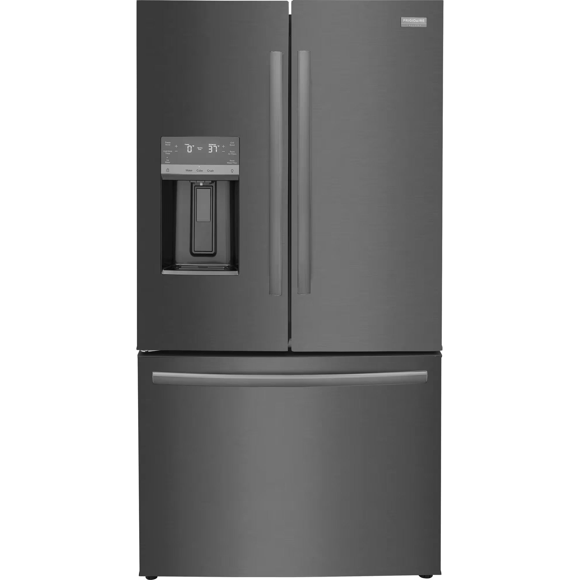 Frigidaire Gallery GRFC2353AD 36 inch 23 Cu. Ft. Counter-Depth French Door Refrigerator Black Stainless Steel