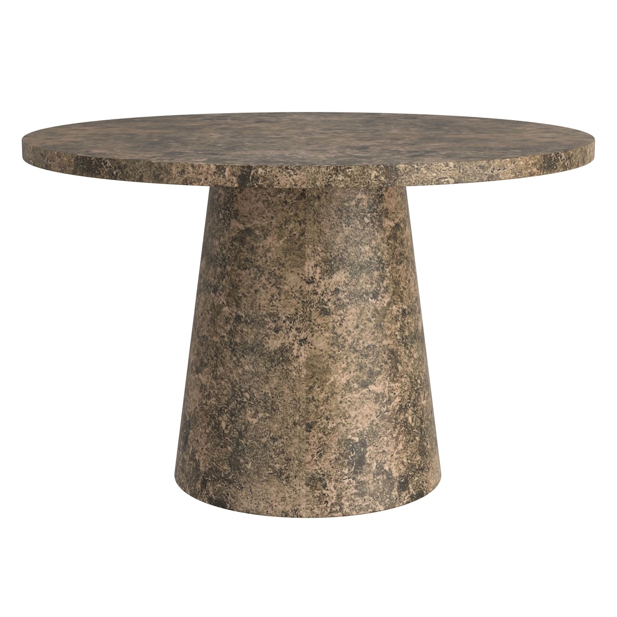 Godiva 48" Round Pedestal Dining Table Faux Grey Stone