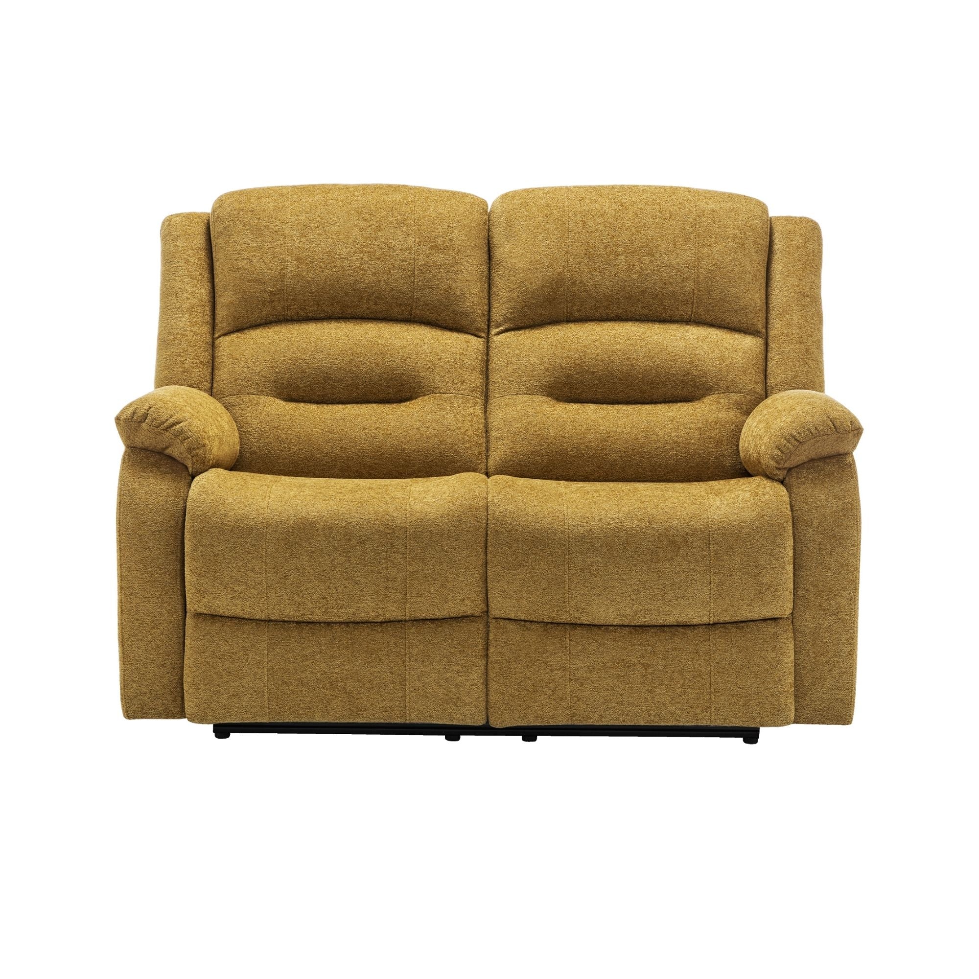 Gold CloudRest 2-seater power reclining loveseat with USB port by Monarch Specialties, featuring plush upholstery and modern design.