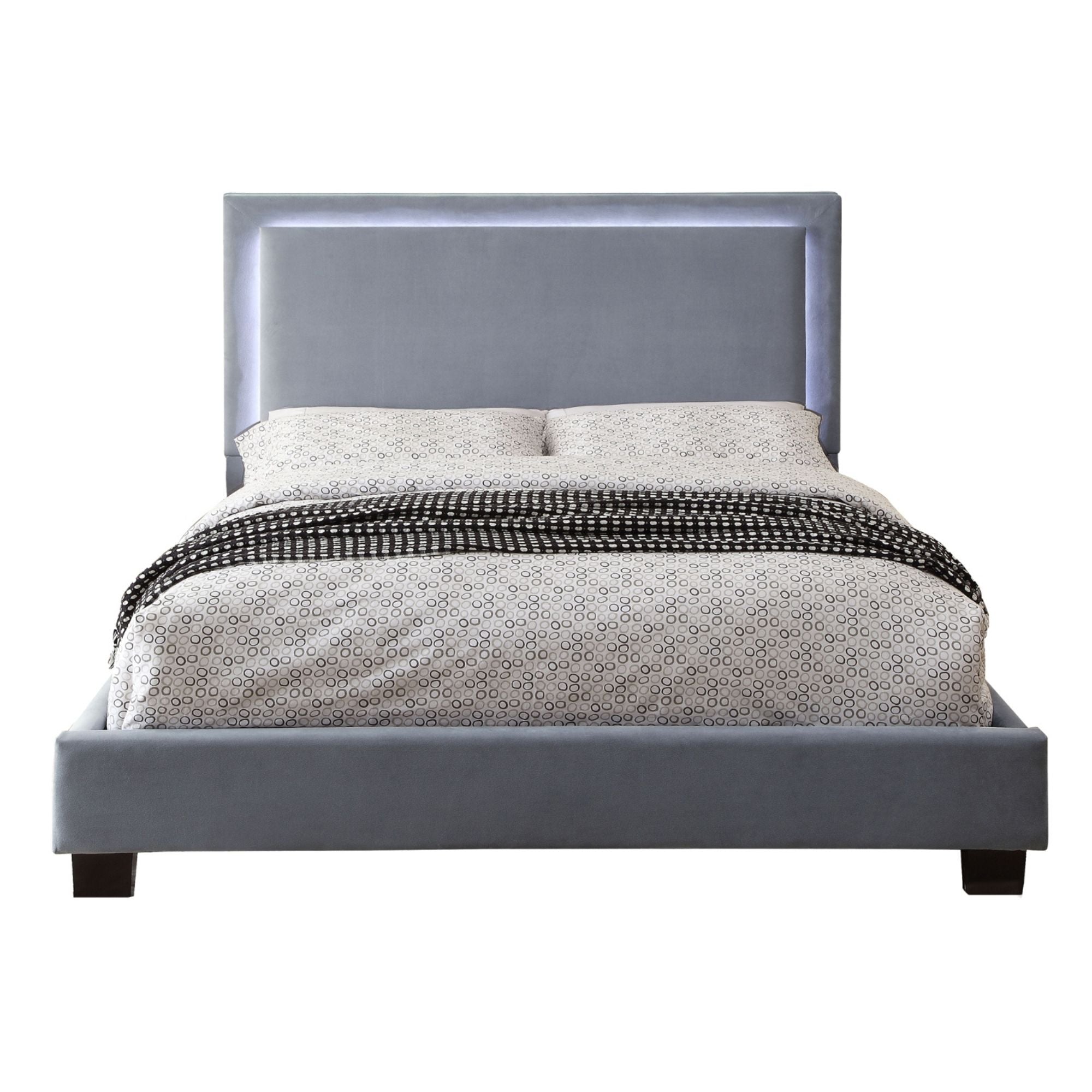 Lumina LED Upholstered Platform Bed Grey | CastleUp Experience Centre Online Furniture