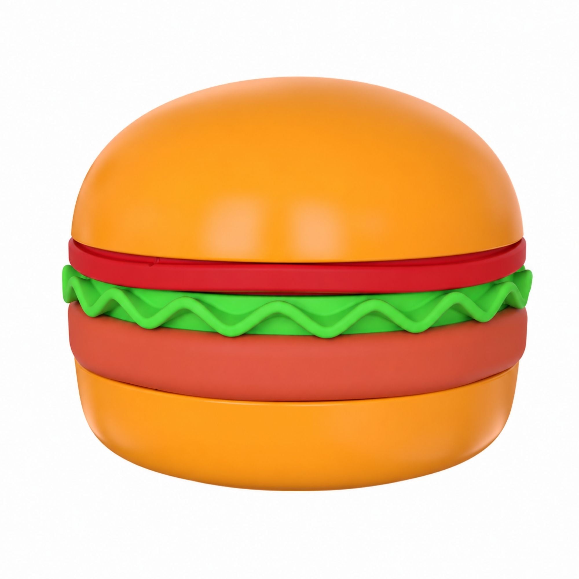 Orange Superdesign hamburger-shaped slow feeder pet bowl by CastleUp Experience Centre