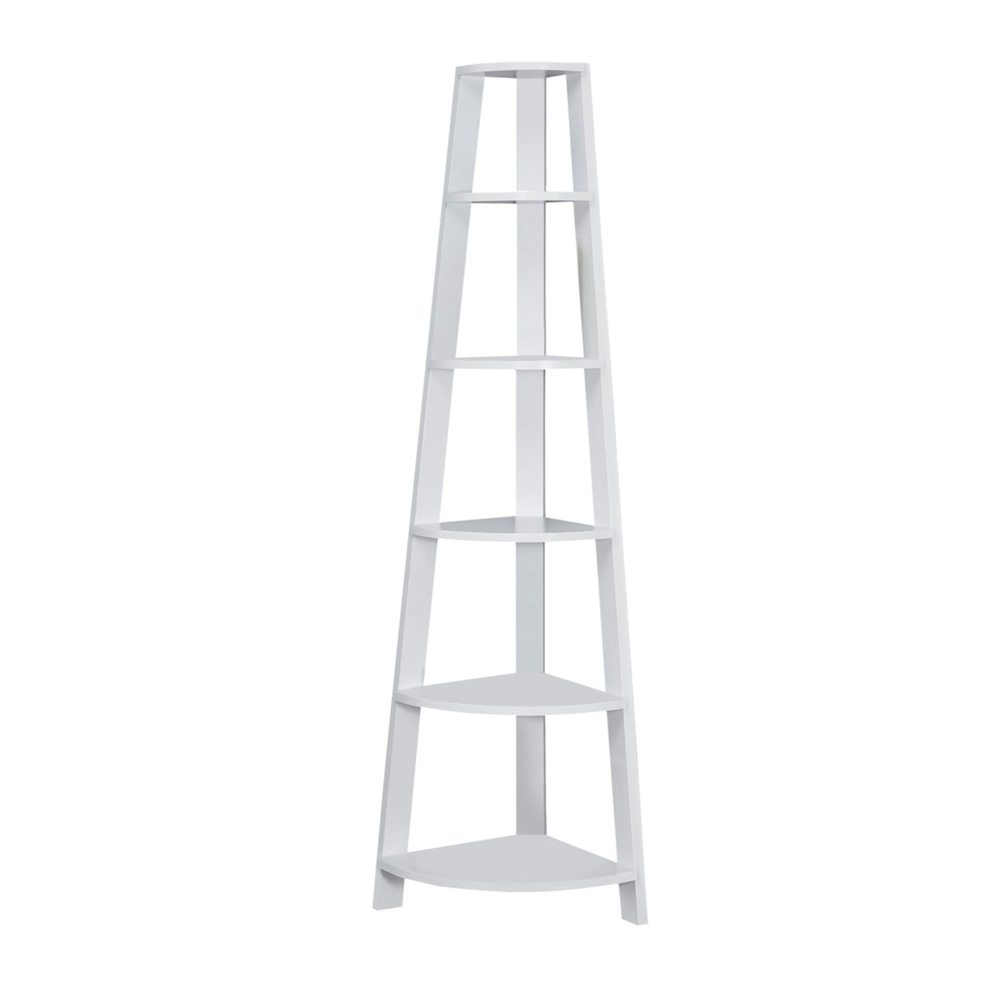 Bookcase 72"H / Black Corner Accent in White