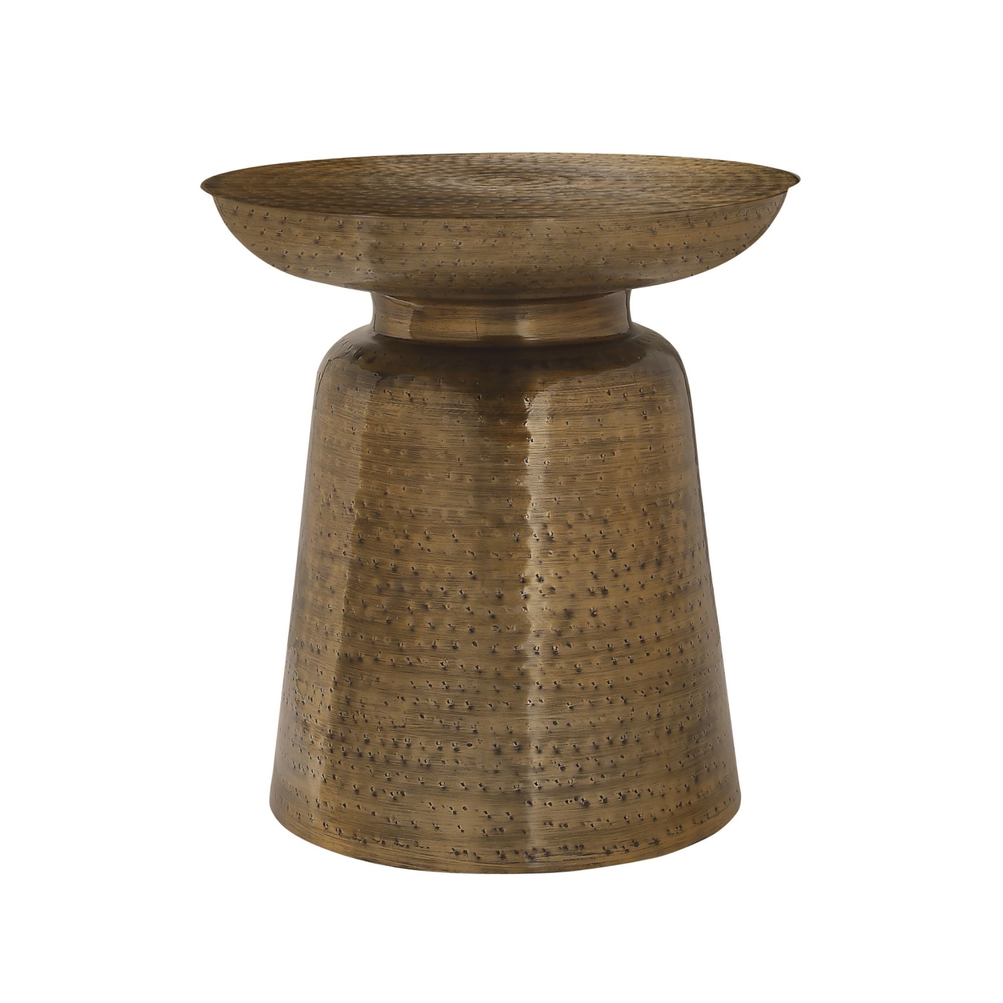 Orvian Copper Accent Table by Monarch Specialties featuring a sleek round tabletop and modern design.