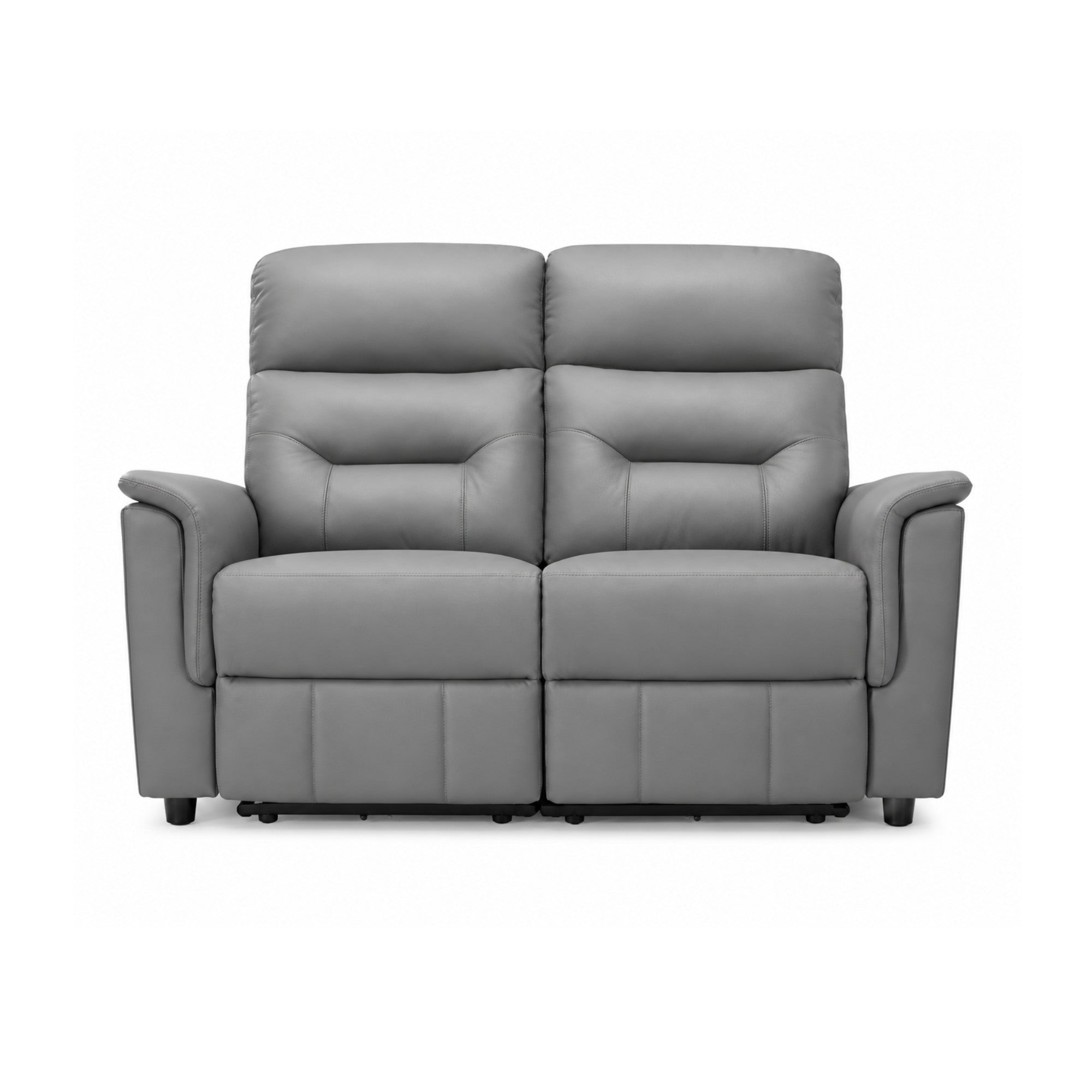 Serenity Genuine Leather Power Reclining Loveseat Grey